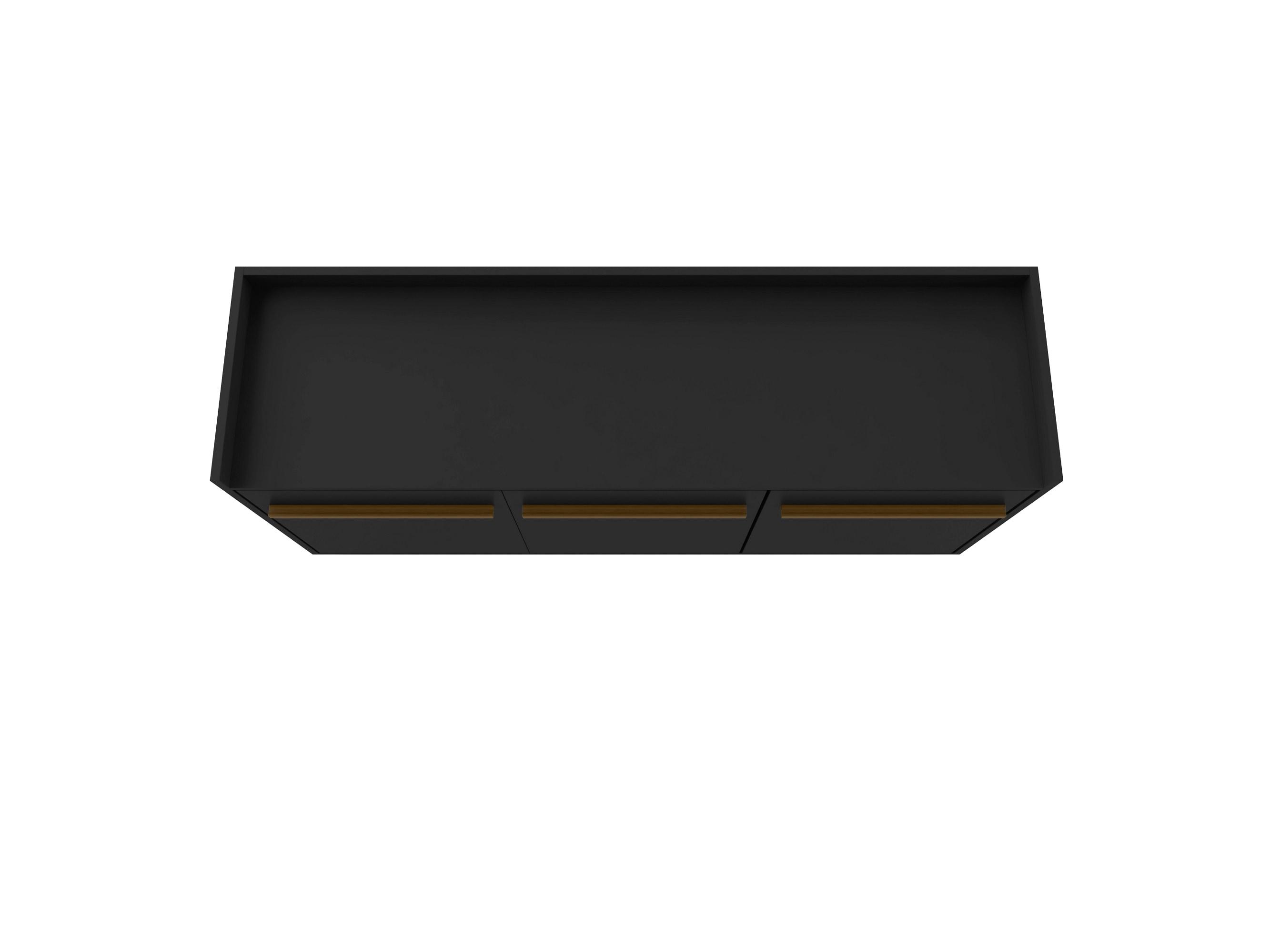 53.54" Bradley Buffet Stand Black - Manhattan Comfort: Mid-Century Modern Storage Console