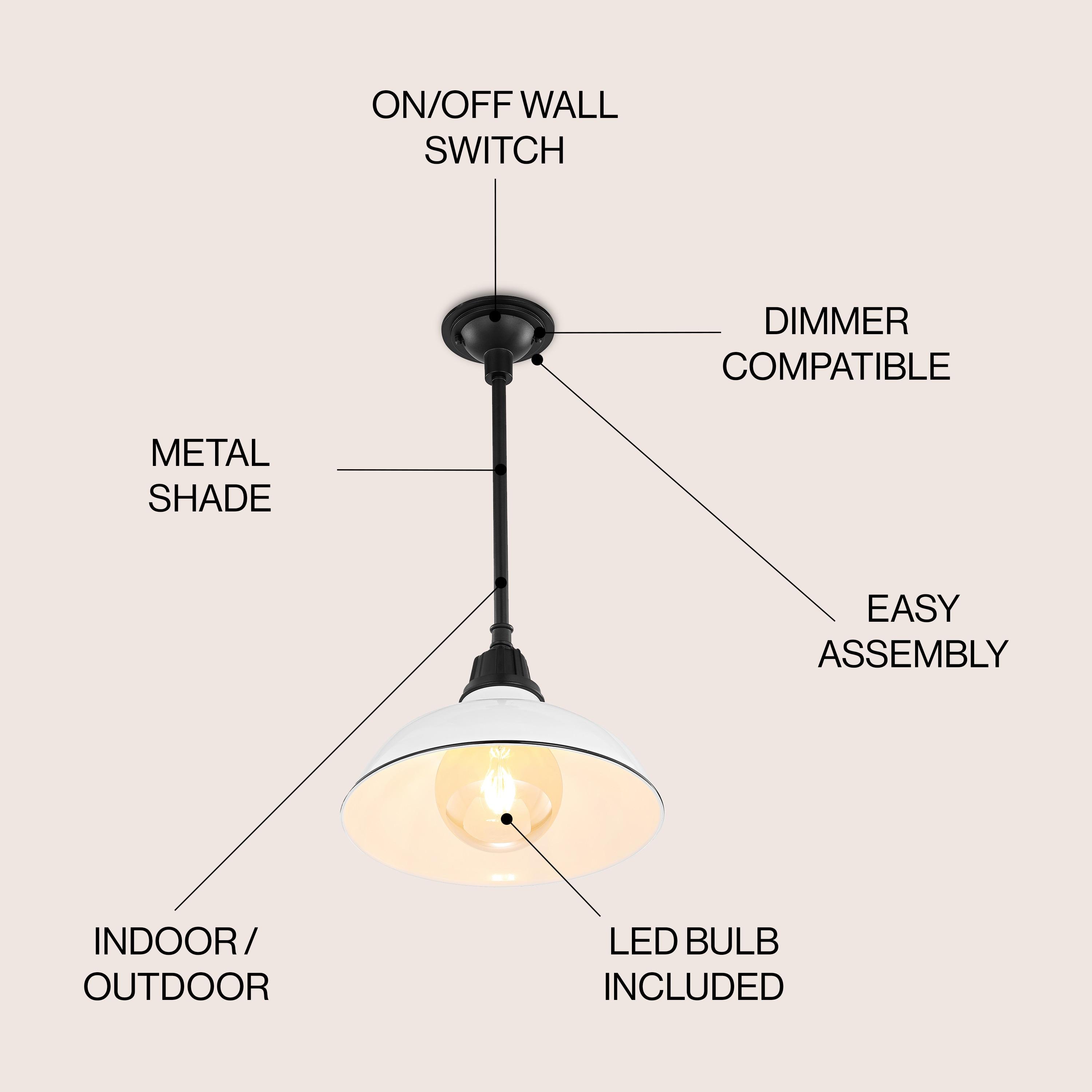 Jasper French Country Satin White LED Pendant Light