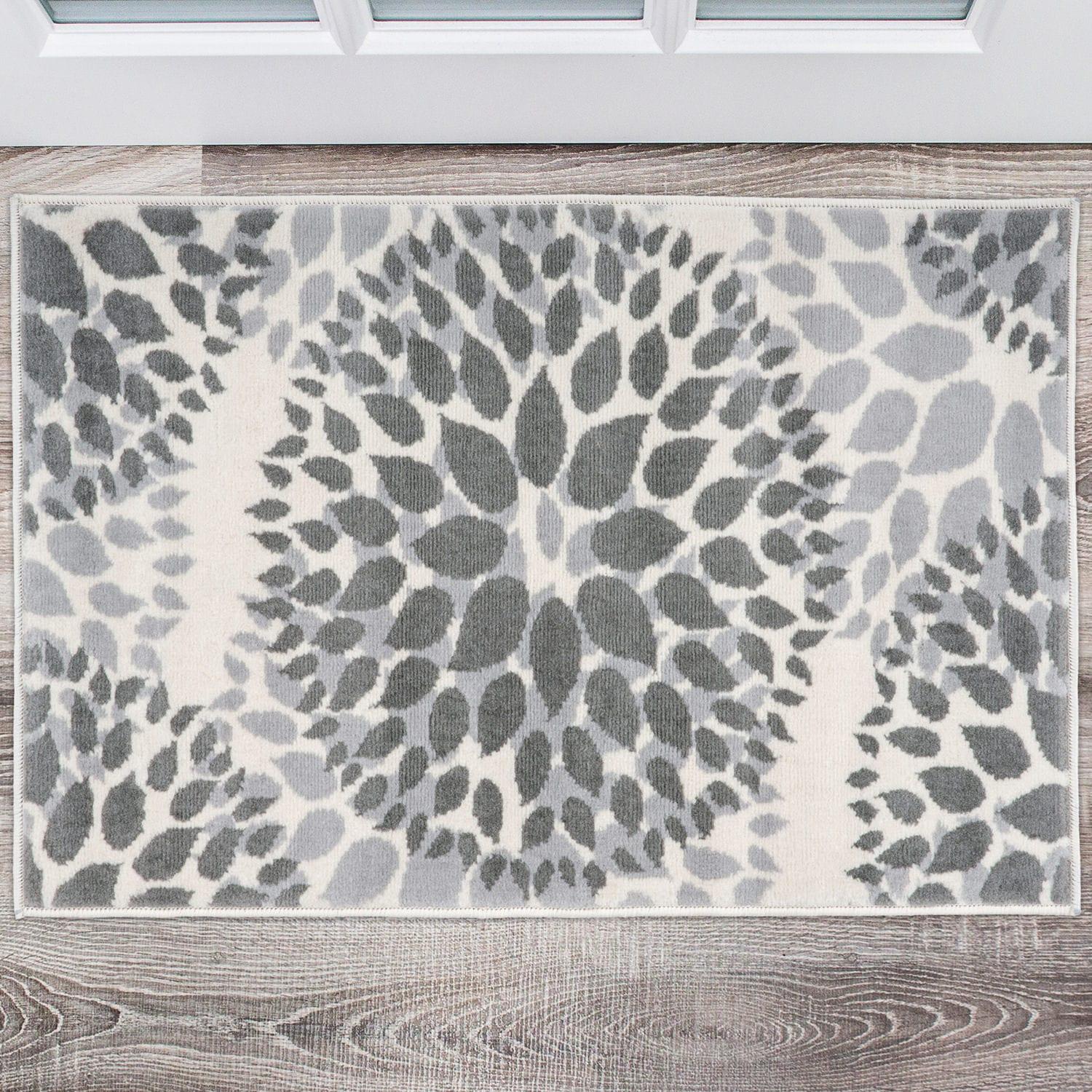 World Rug Gallery Modern Floral Circles Gray 2' x 3' Indoor Area Rug