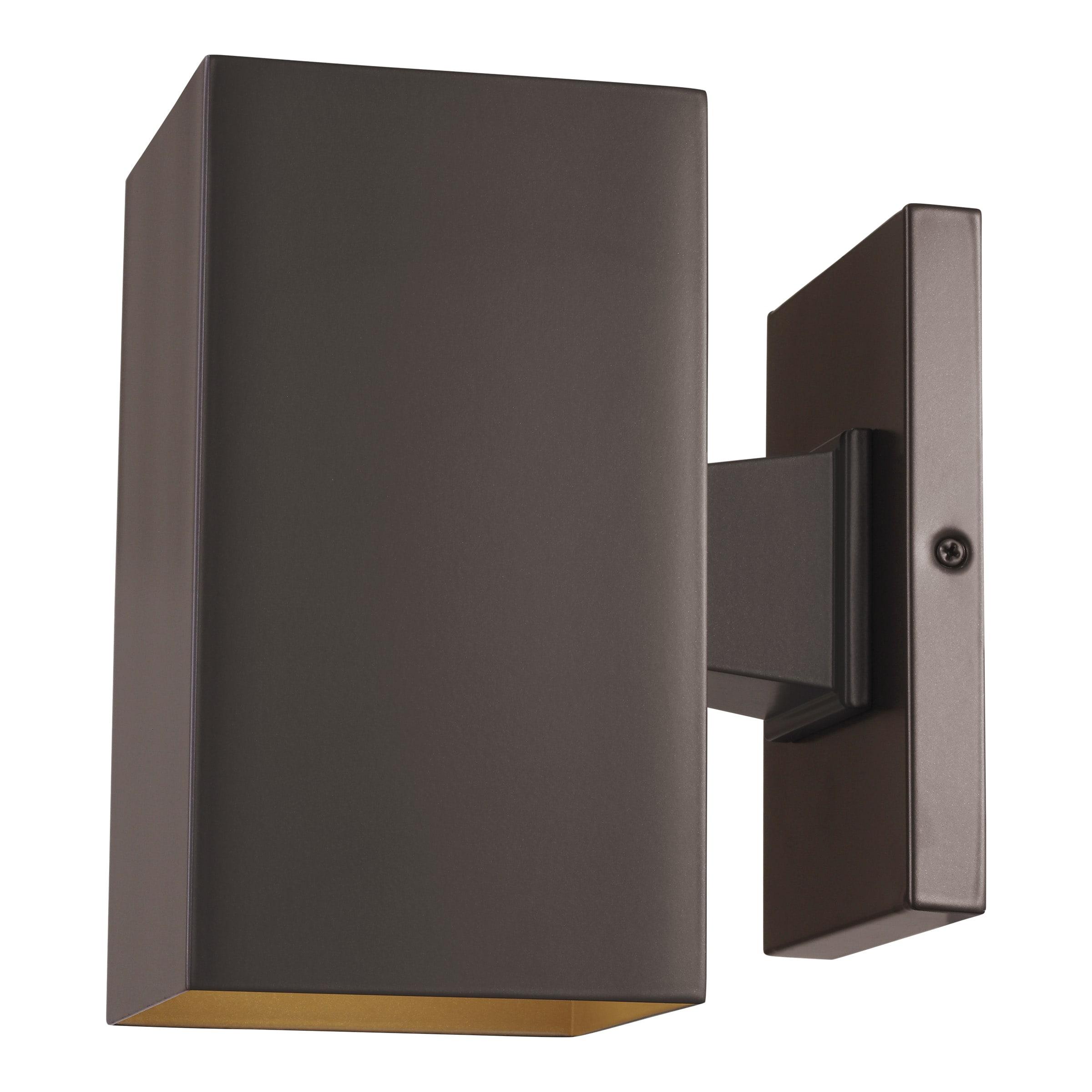 Bronze Rectangular Direct Wired Outdoor Lantern Sconce