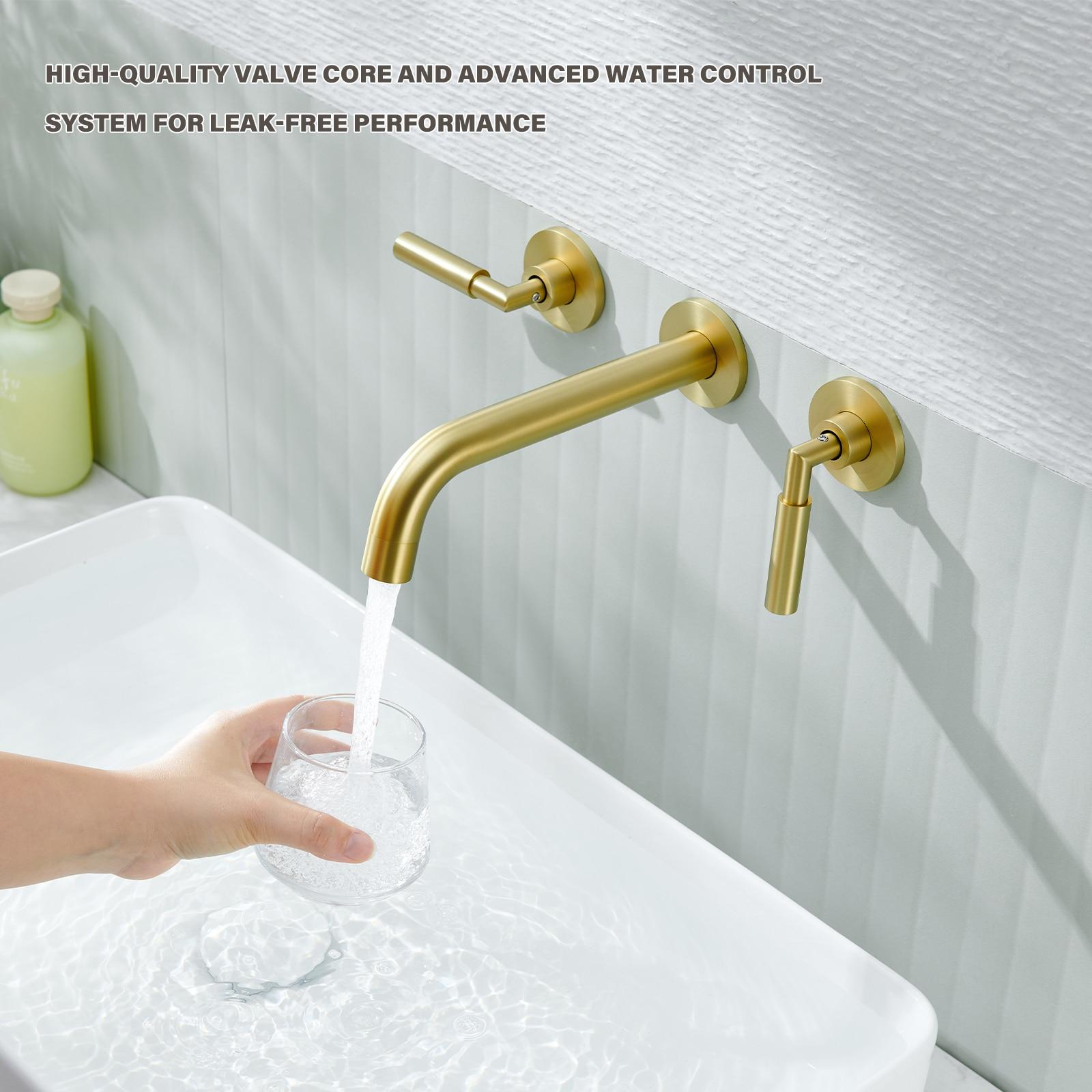 10.08" Widespread Bathroom Faucet 3 Hole, 2-handle Bathroom Sink Faucet with Drain Assembly