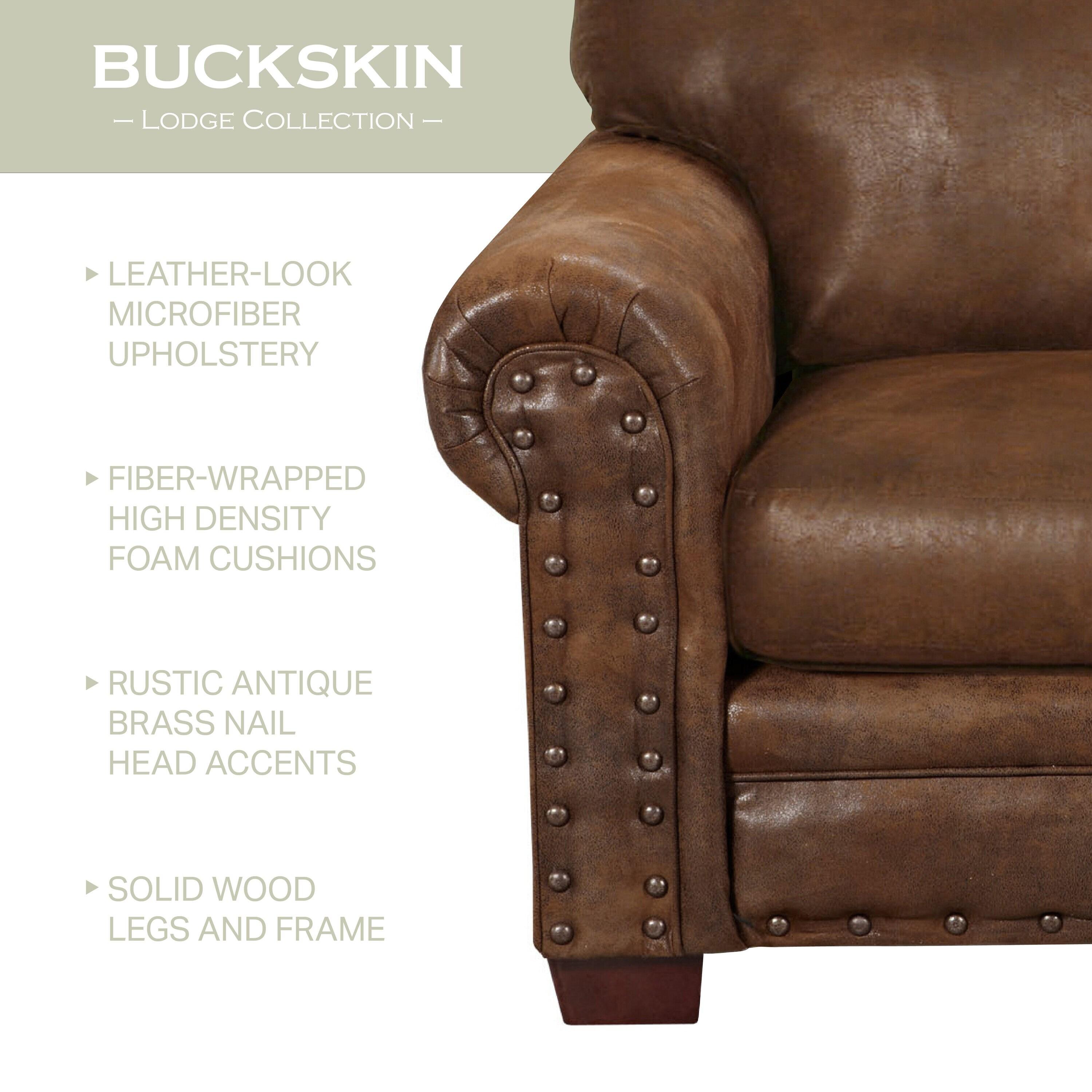 American Furniture Classics Model 8501-00-20 Buckskin Arm Chair with Matching Ottoman