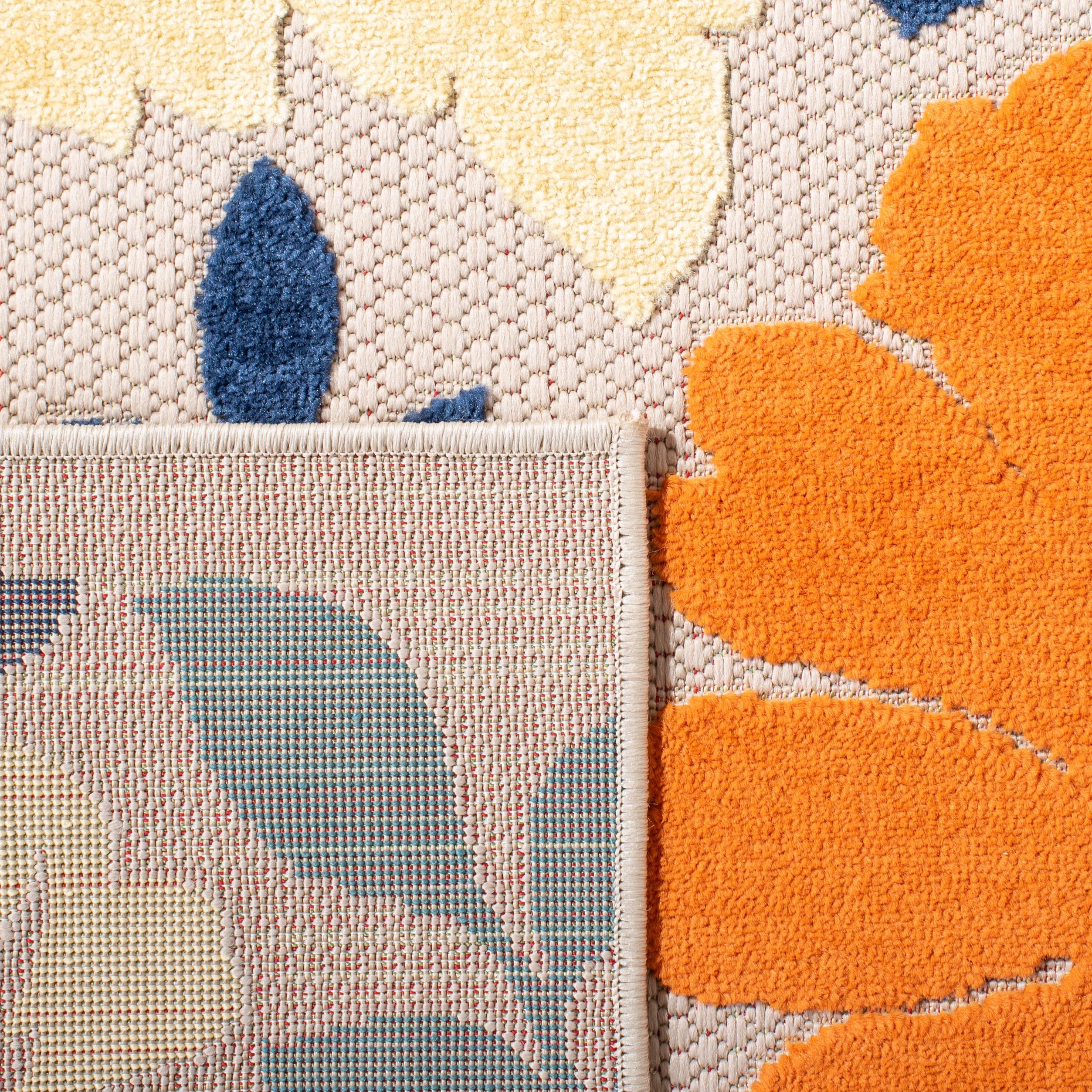 Cabana CBN308 Loomed Indoor Area Rug - Ivory/Orange - 4'5"x6'5" - Safavieh