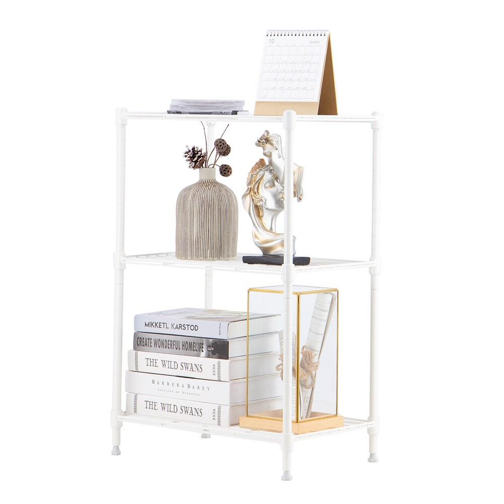 3 tier white powder shelving unit 12x18x26in