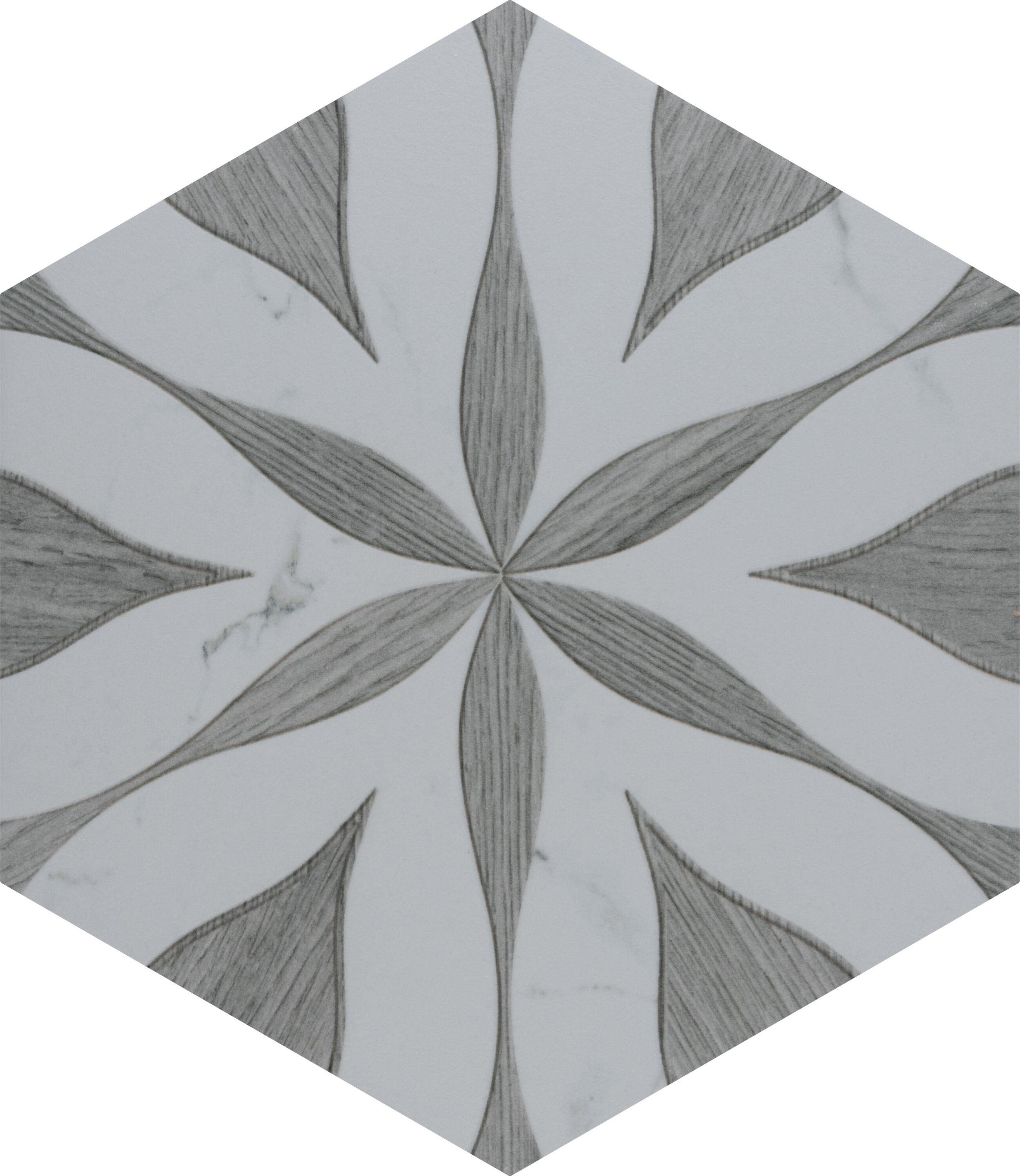 Llama Flower Loire 8-5/8 In. X 9-7/8 In. Porcelain Floral Look Wall & Floor Tile