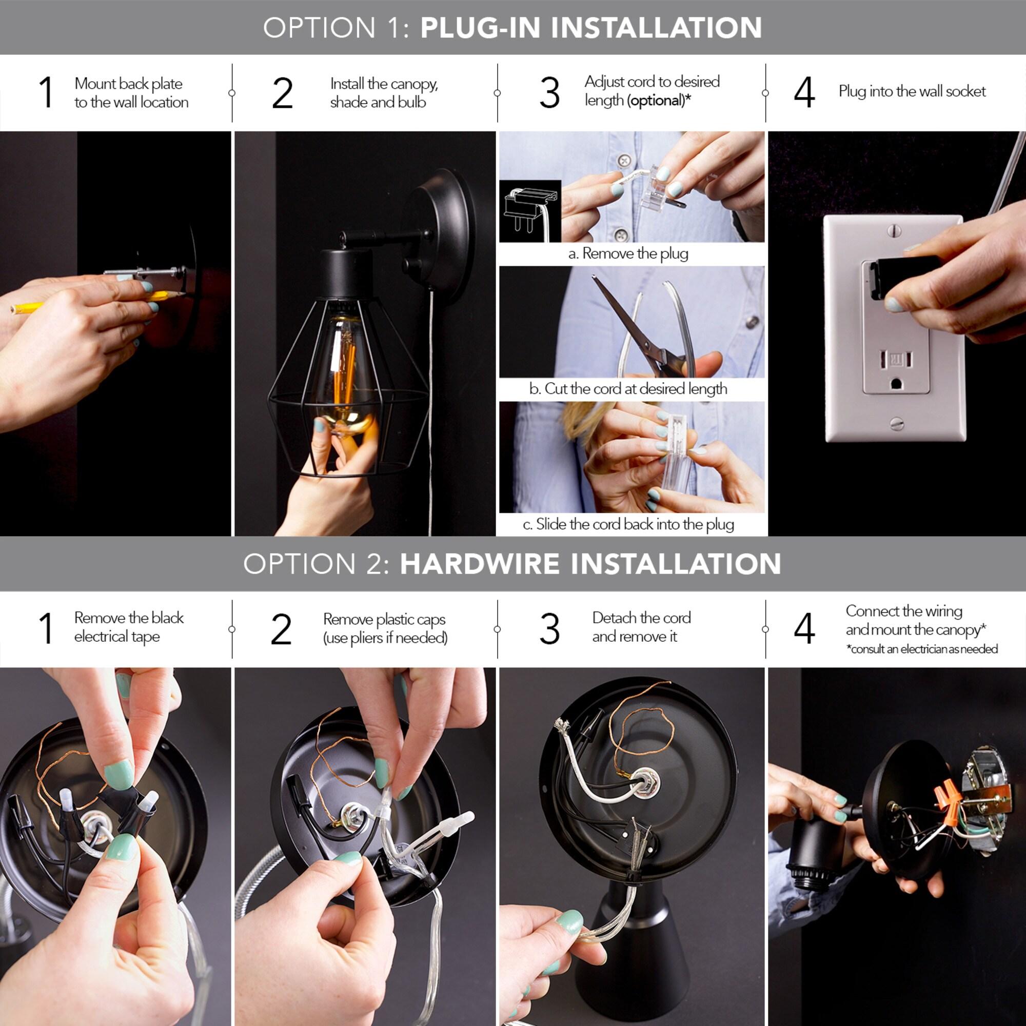 Cleo Aluminum Plug-in Wallchiere