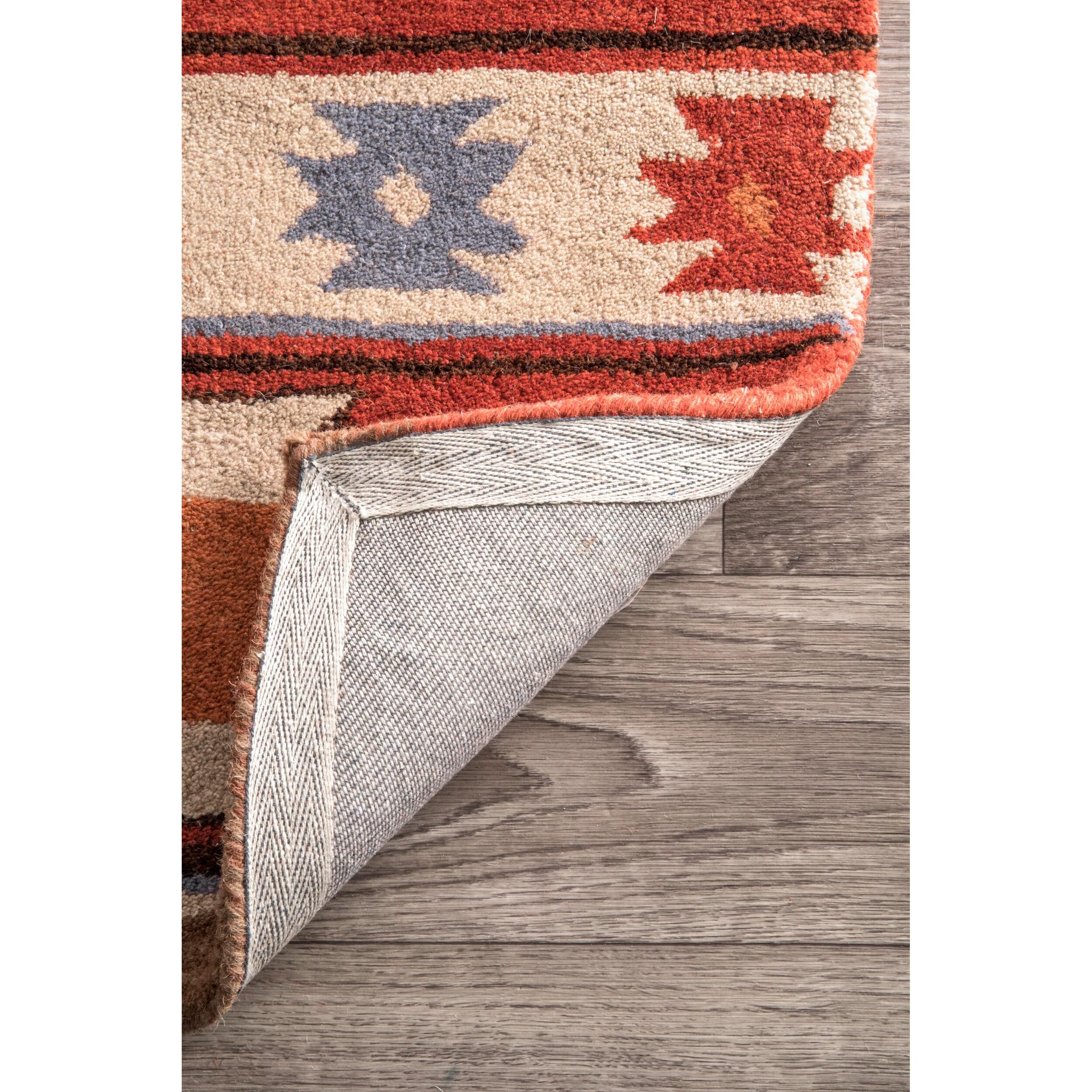 2'x3' Hand Tufted Shyla Accent Rug Orange - nuLOOM: Wool, Geometric, Bohemian, Medium Pile, Indoor Use