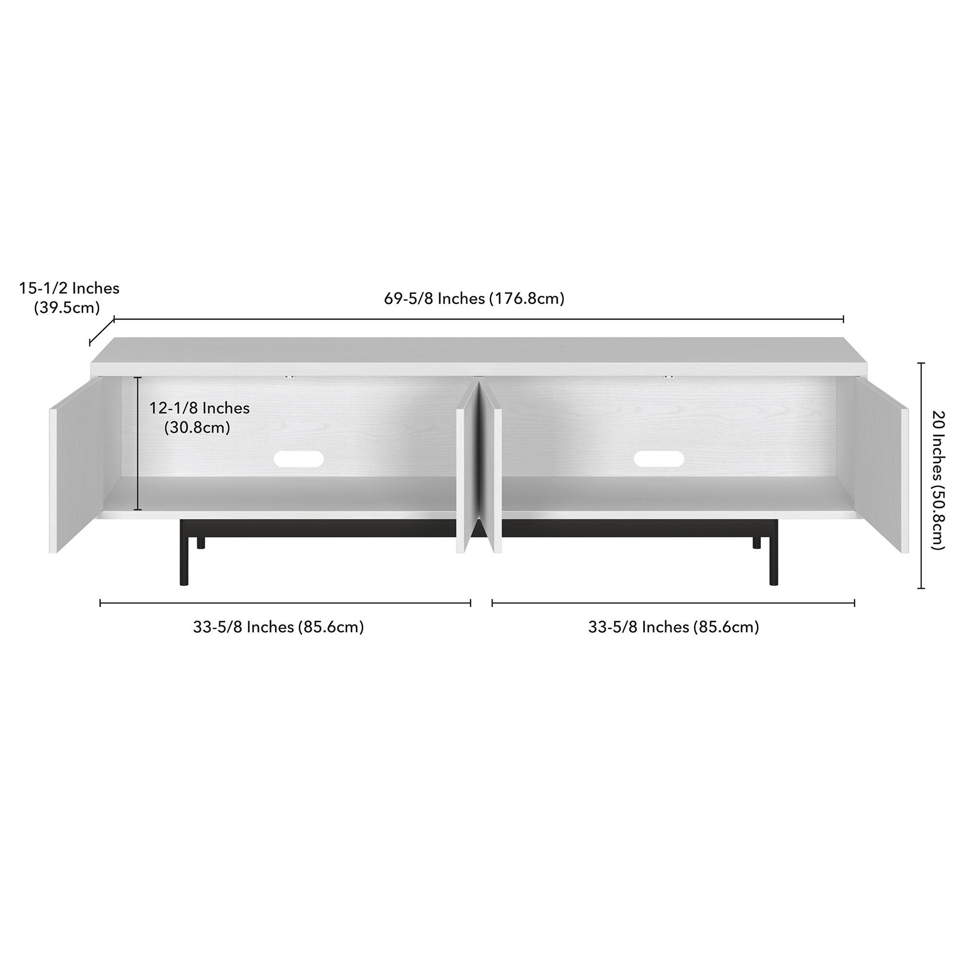 Evelyn&Zoe Whitman Rectangular TV Stand for TV's up to 75", White