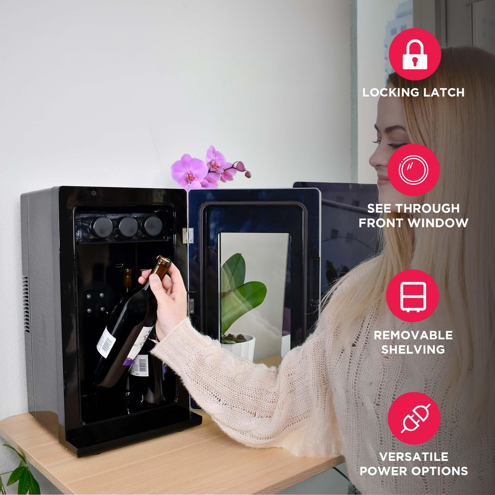 Frigidaire FRIGIDAIRE 18 Can OR 4 Wine Bottle Retro Beverage Fridge, Temperature Control, Thermoelectric