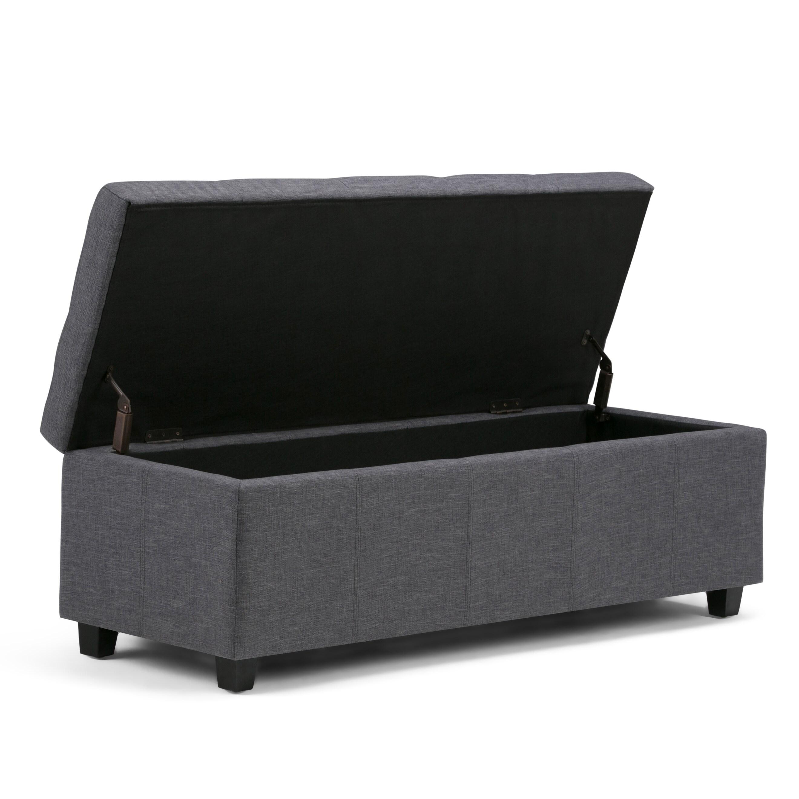 Simpli Home Castleford Large Storage Ottoman Bench