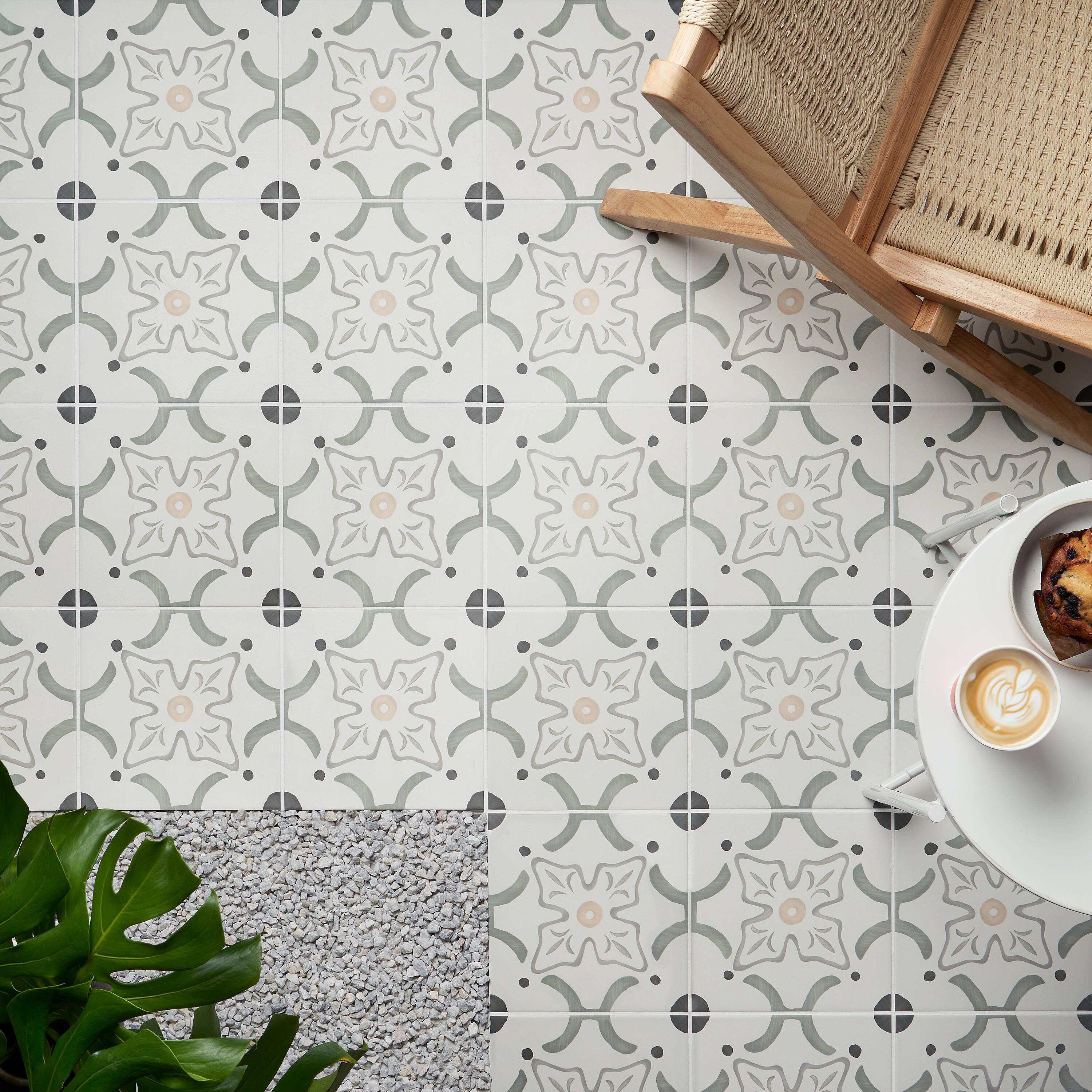 Plumeria 8.77" x 8.77" Matte Porcelain Tile