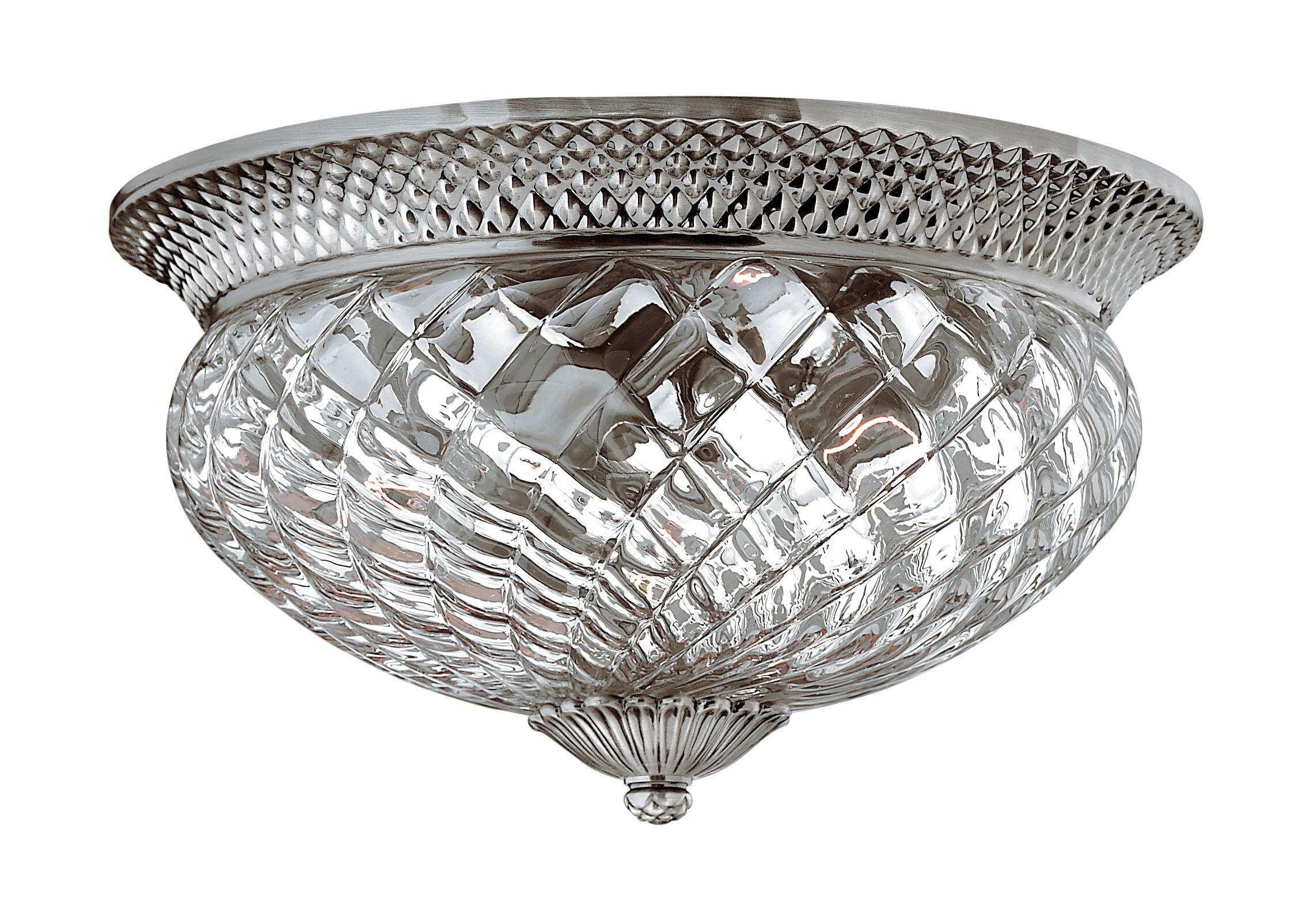 Plantation 3-Light Tropical Flush Mount Ceiling Light