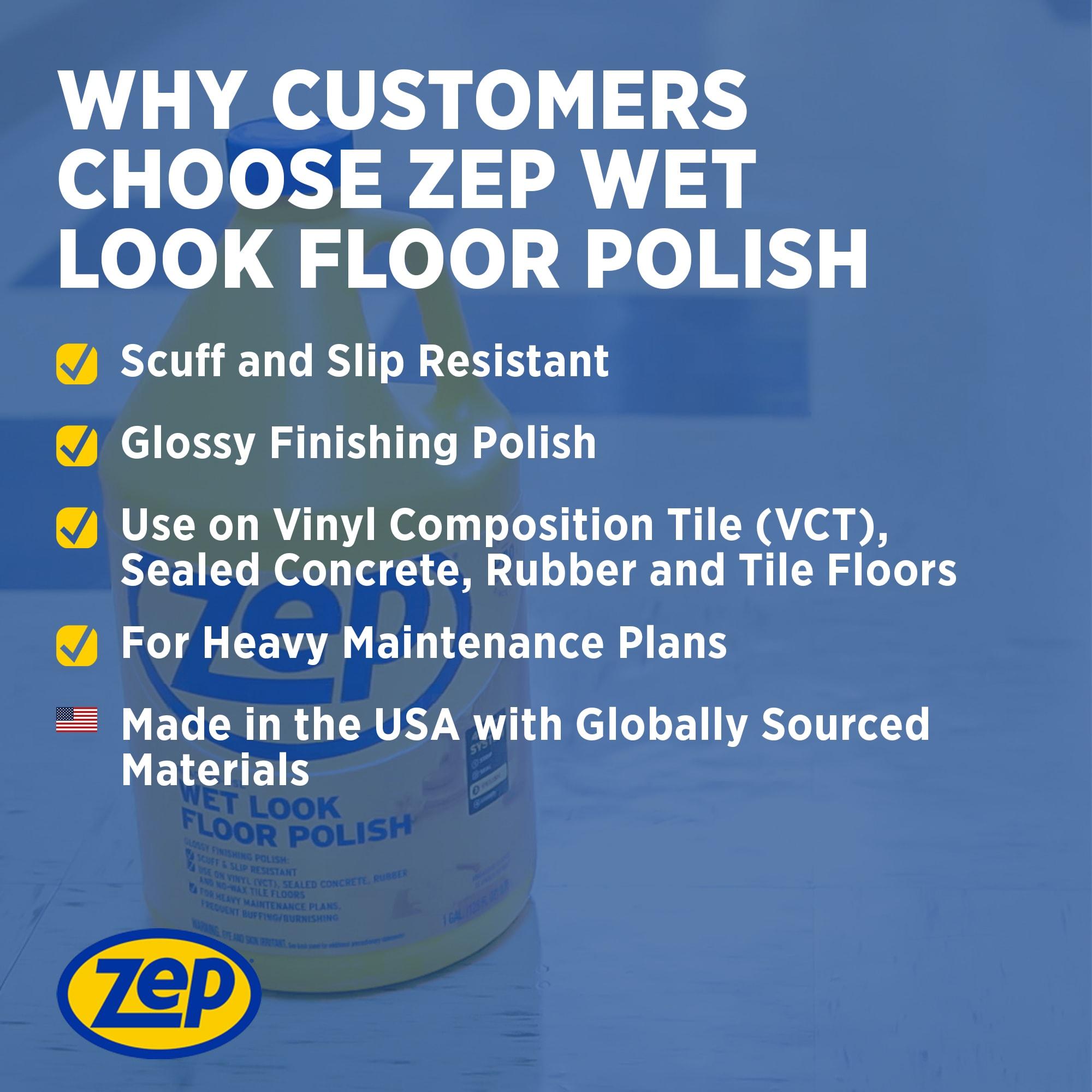 Zep Wet-Look Floor Polish 128 Ounces, Long Lasting Shine