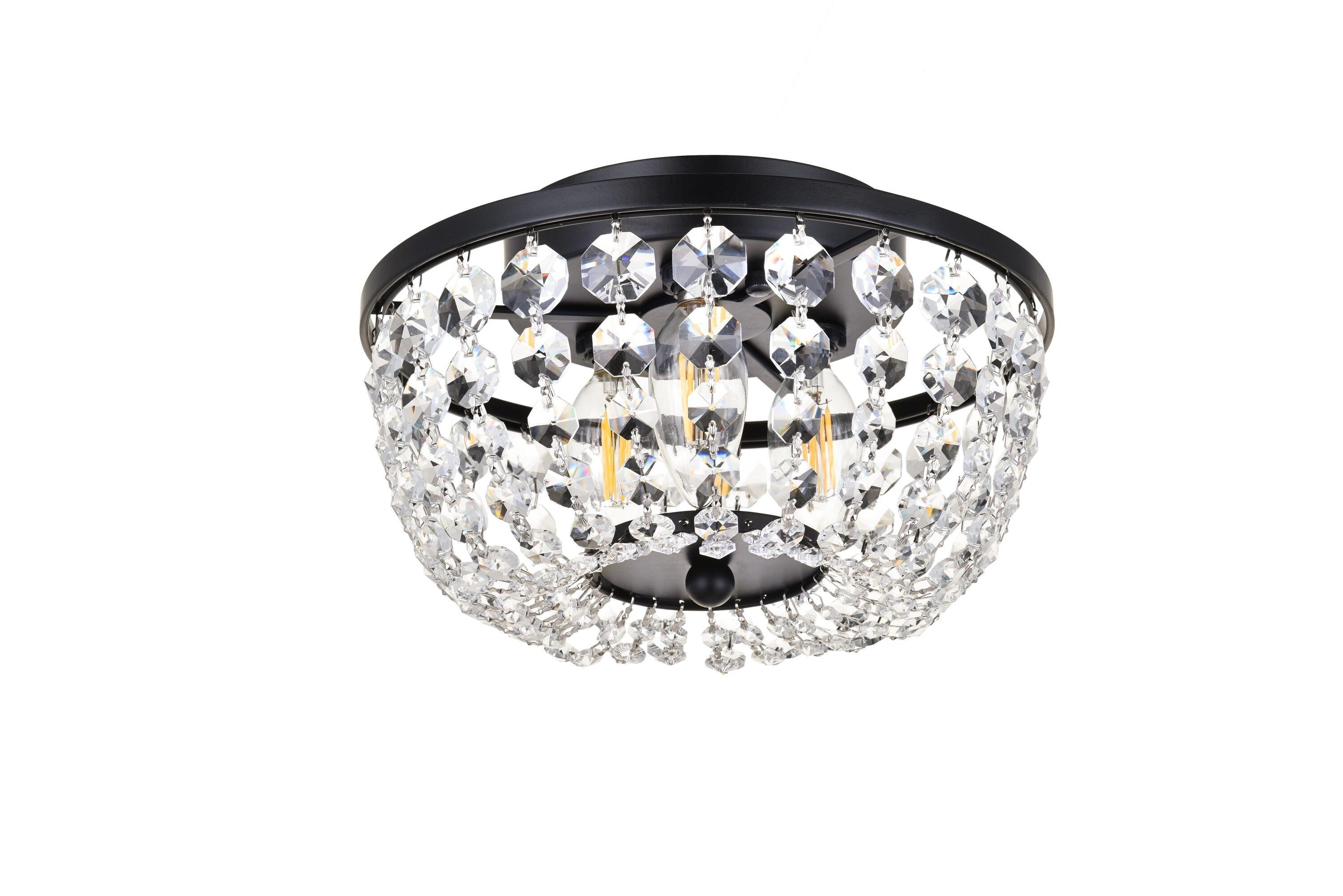 Elegant Lighting Cora 10 inch flush mount in black