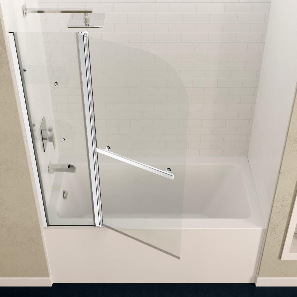 Galleon 58" H Hinged Frameless Tub Door with Tsunami Guard Technology