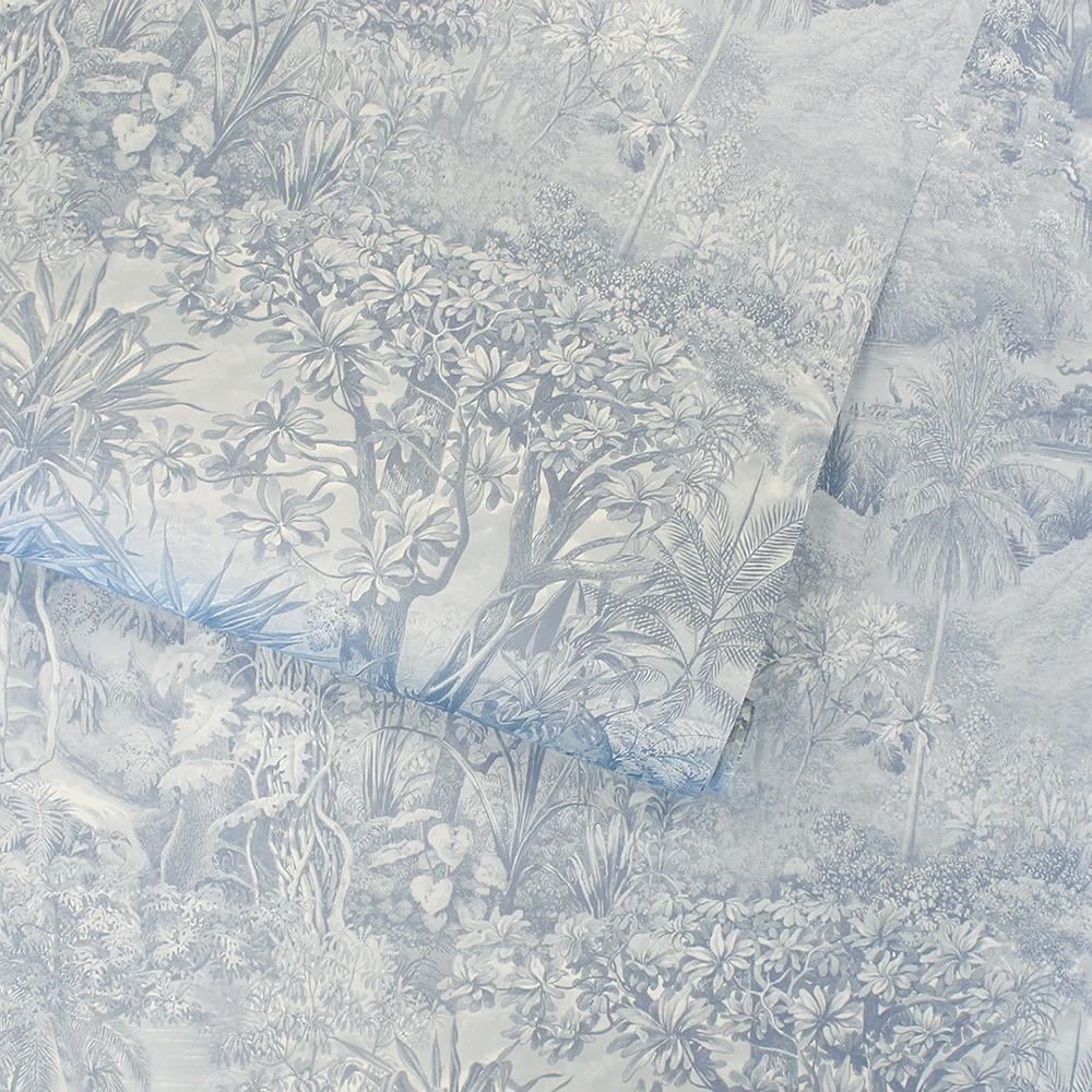 Tempaper Jungle Toile Blue Peel and Stick Wallpaper, 20.5" x 16.5'