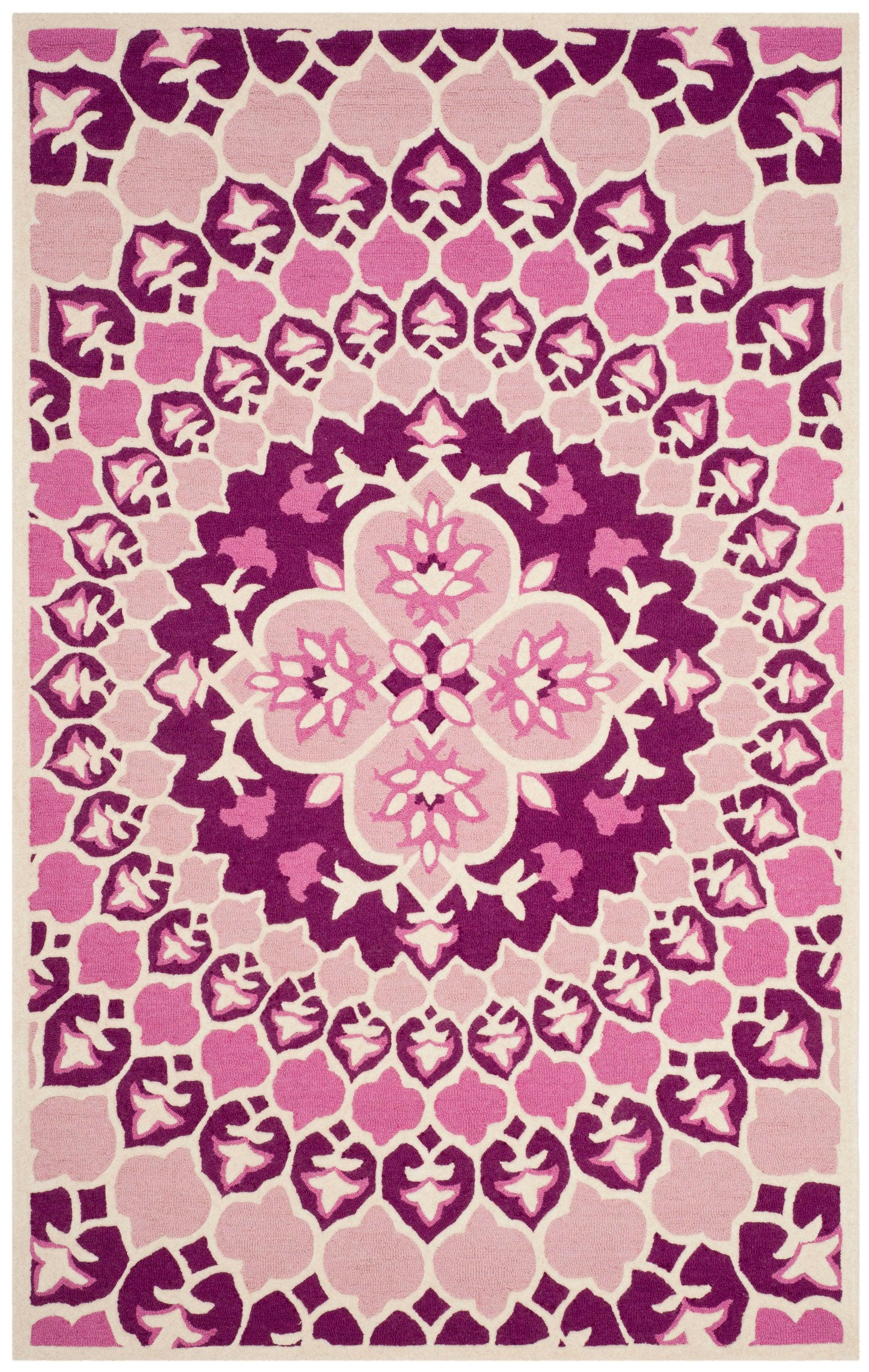 Bellagio BLG610 Hand Tufted Area Rug - Pink/Ivory - 5'x8' - Safavieh.