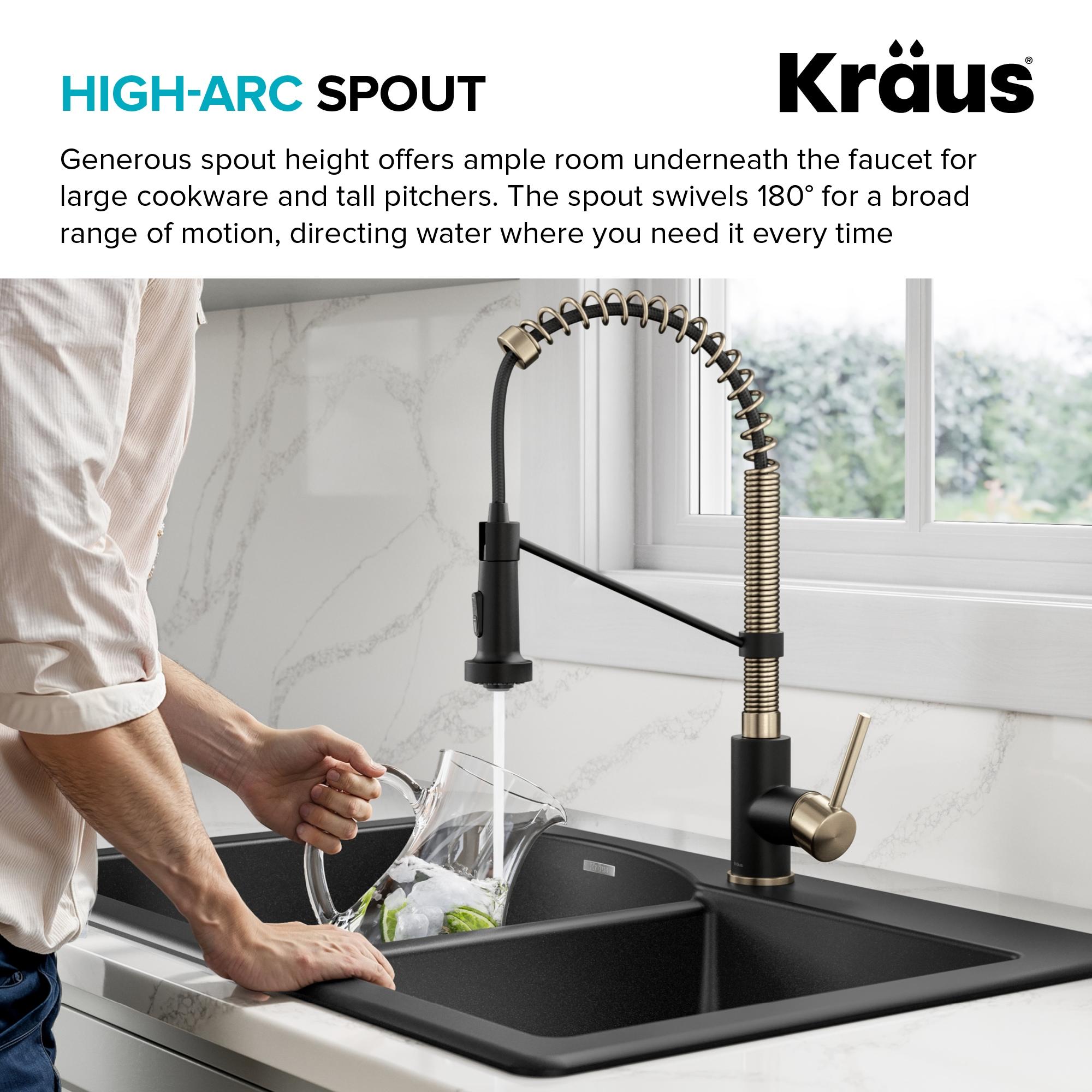 KRAUS Bolden Commercial Style 2-Function Single Handle Pull Down Kitchen Faucet