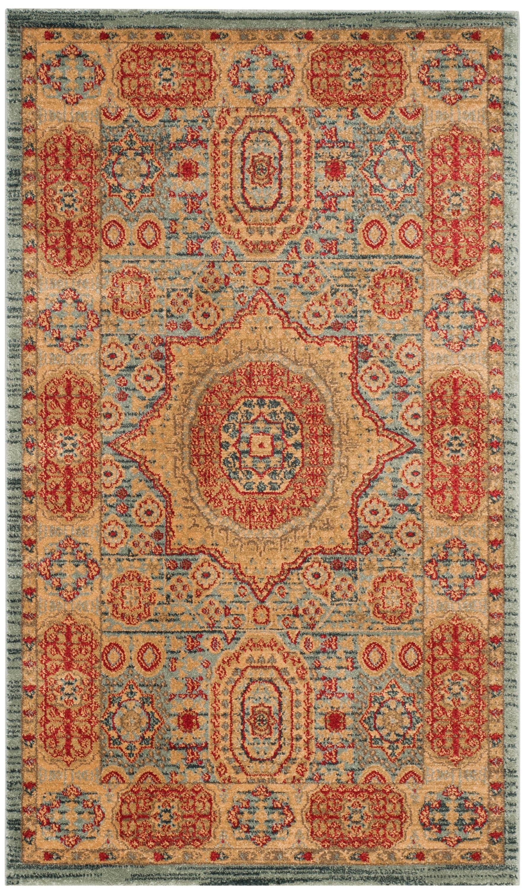 Mahal MAH622 Power Loomed Indoor Accent Rug - Navy/Red - 3'x5' - Safavieh.