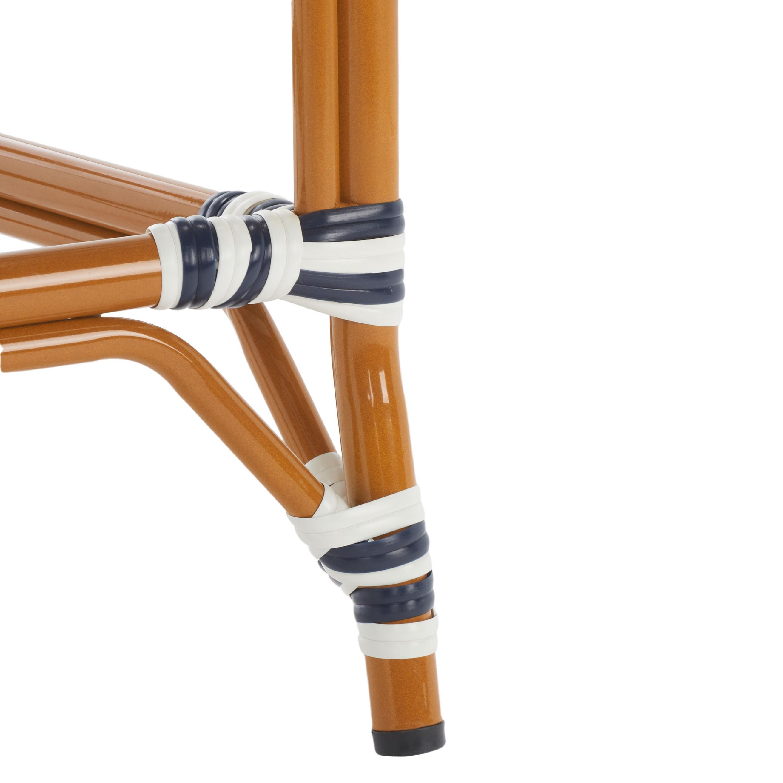 California Counter Stool - Indoor/Outdoor - PAT7532 - White/Navy - Safavieh