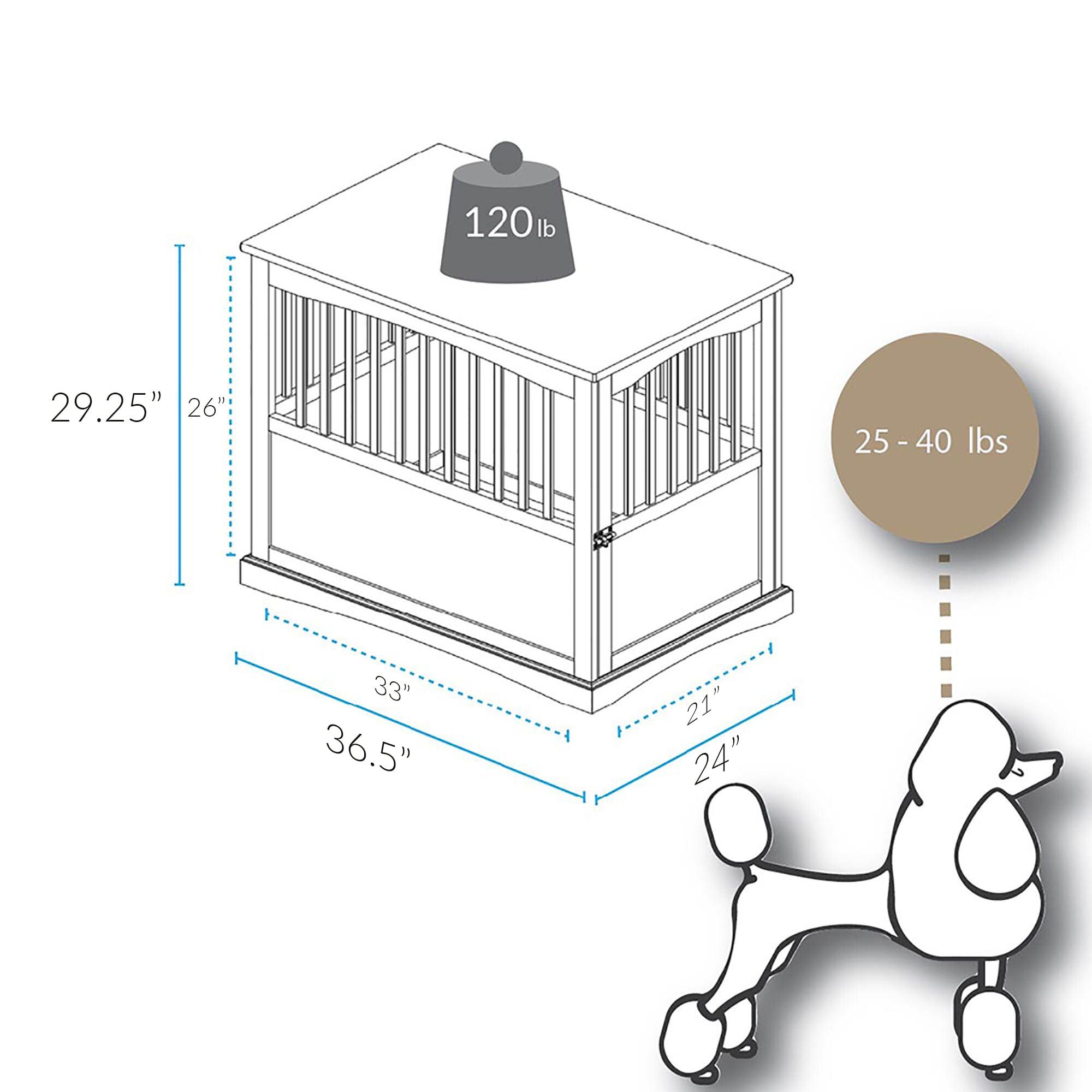 Walnut Solid Wood Pet Crate End Table