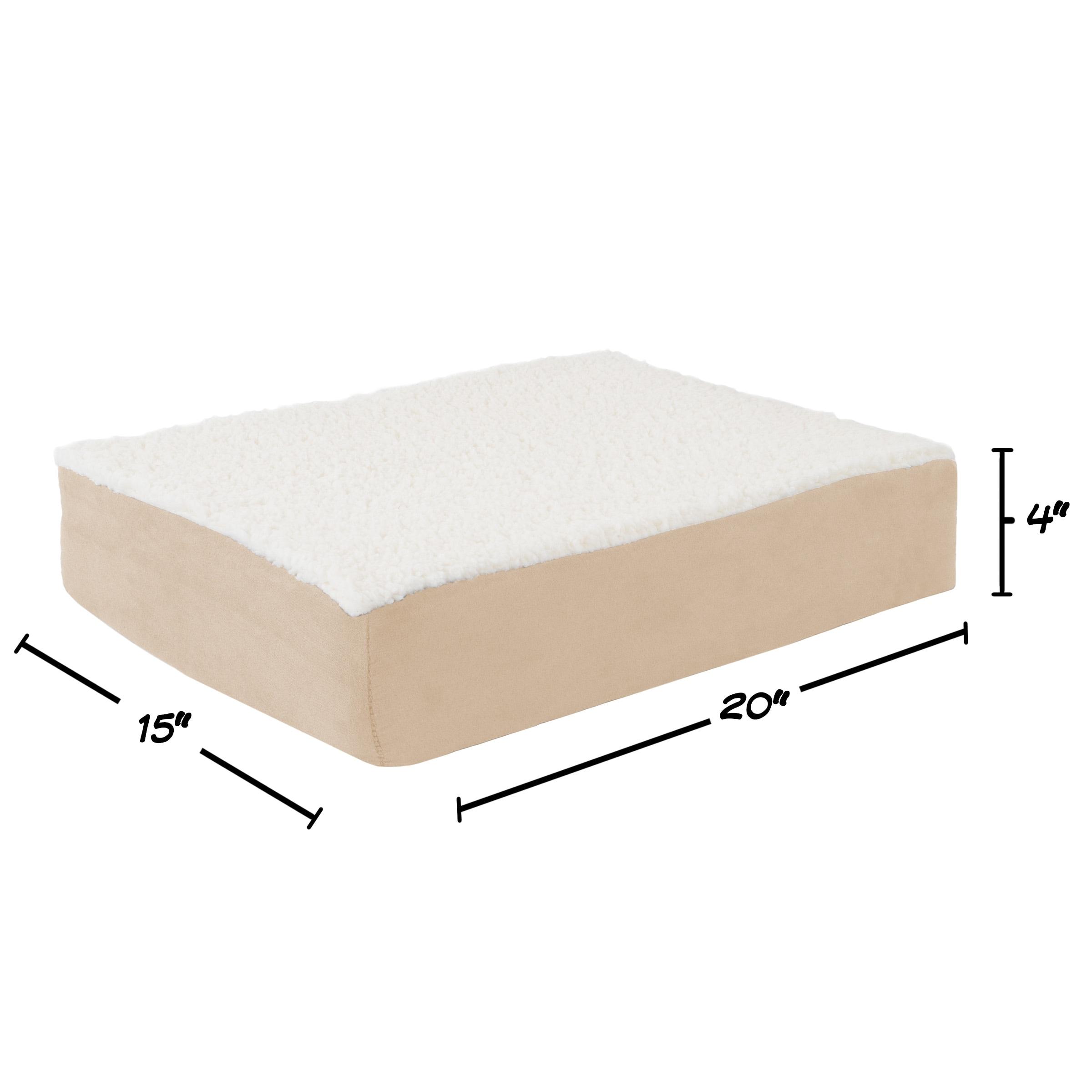Pet Adobe Pet Bed With Orthopedic Memory Foam and Removable Cover - Tan