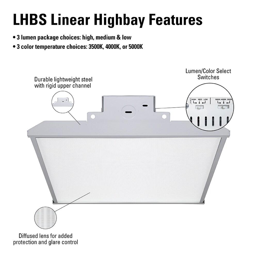 Metalux 14.17-in x 10.23-in 1 -Light 23984 -Lumen Adjustable Lumens 5000-K Switchable white LED High Bay Light