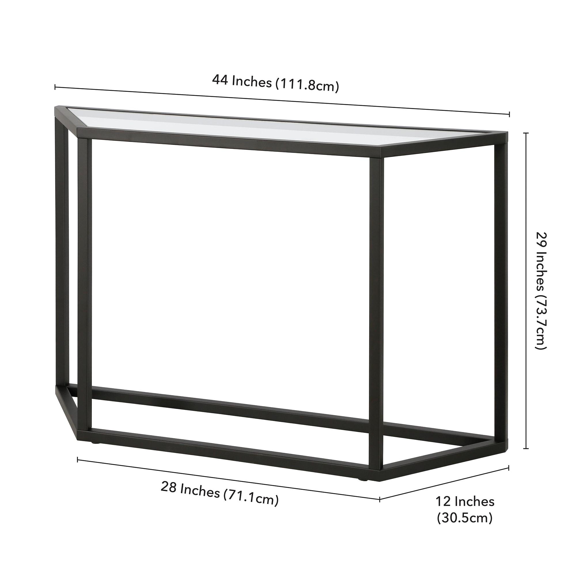 Evelyn&Zoe Levi 44" Wide Trapezoid Console Table, Blackened Bronze