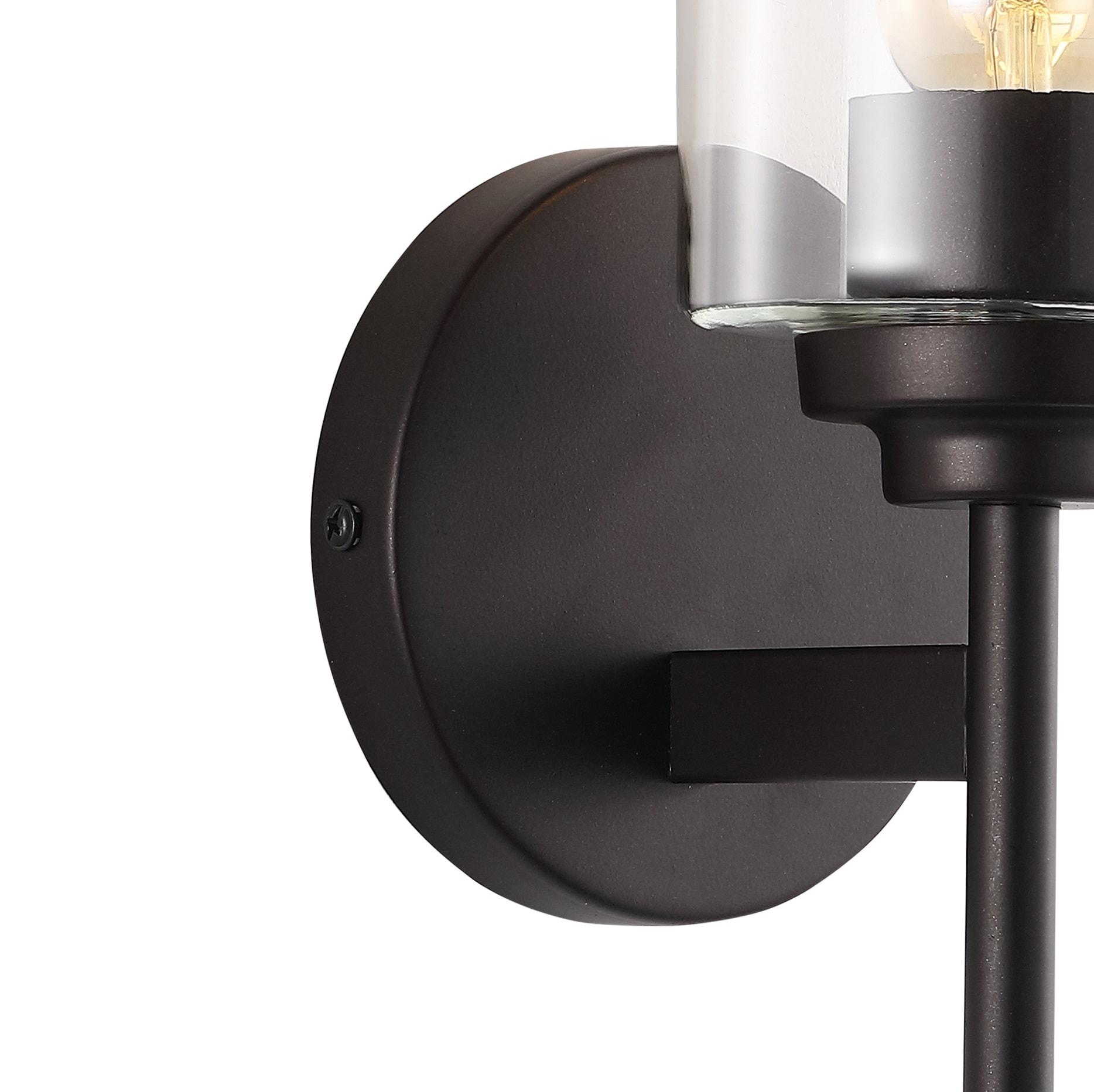 JONATHAN Y Juno 13" 1-Light Farmhouse Industrial Iron Cylinder LED Sconce, Oil Rubbed Bronze/Clear