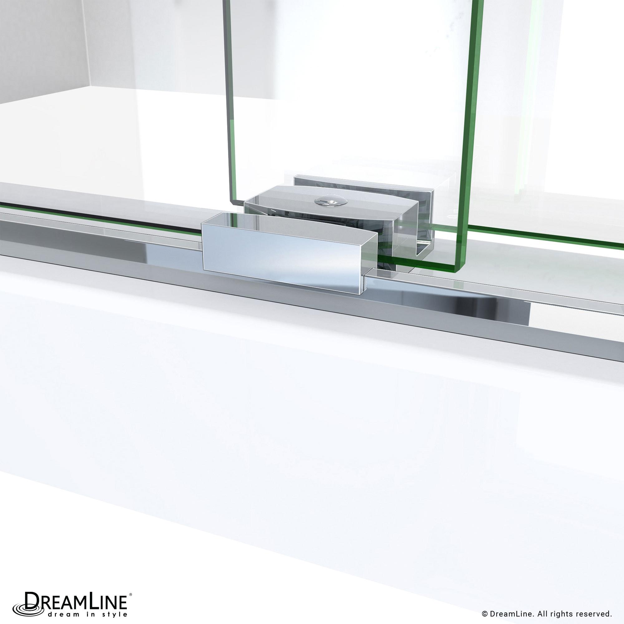 DreamLine SDVH60W760VXX01 Sapphire-V 56cm W x 76cm H Frameless Tub Door with