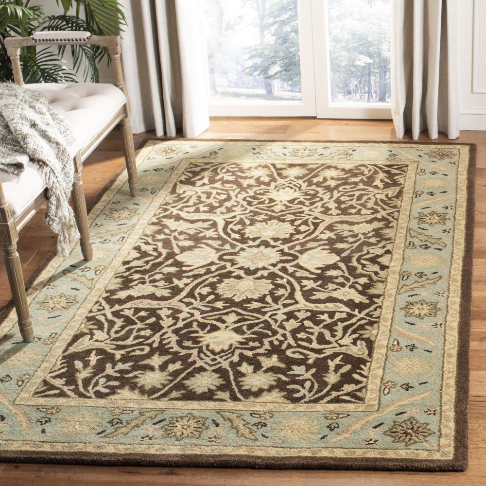 Antiquity AT14 Hand Tufted Indoor Area Rug - Brown/Green - 4'x6' - Safavieh