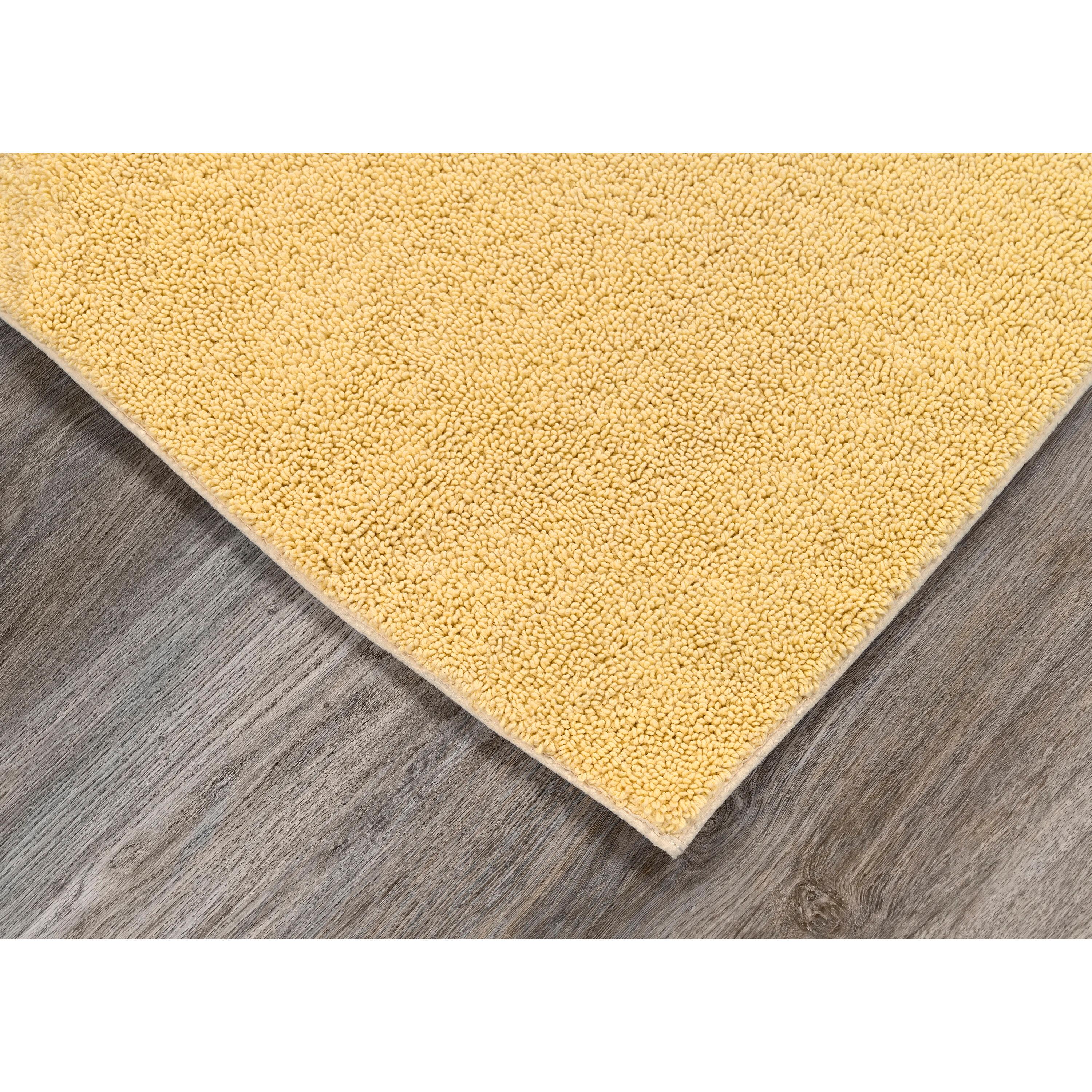 2pc Queen Cotton Washable Bath Rug Set Yellow - Garland Rug: Machine Made, Tufted, Latex Backing