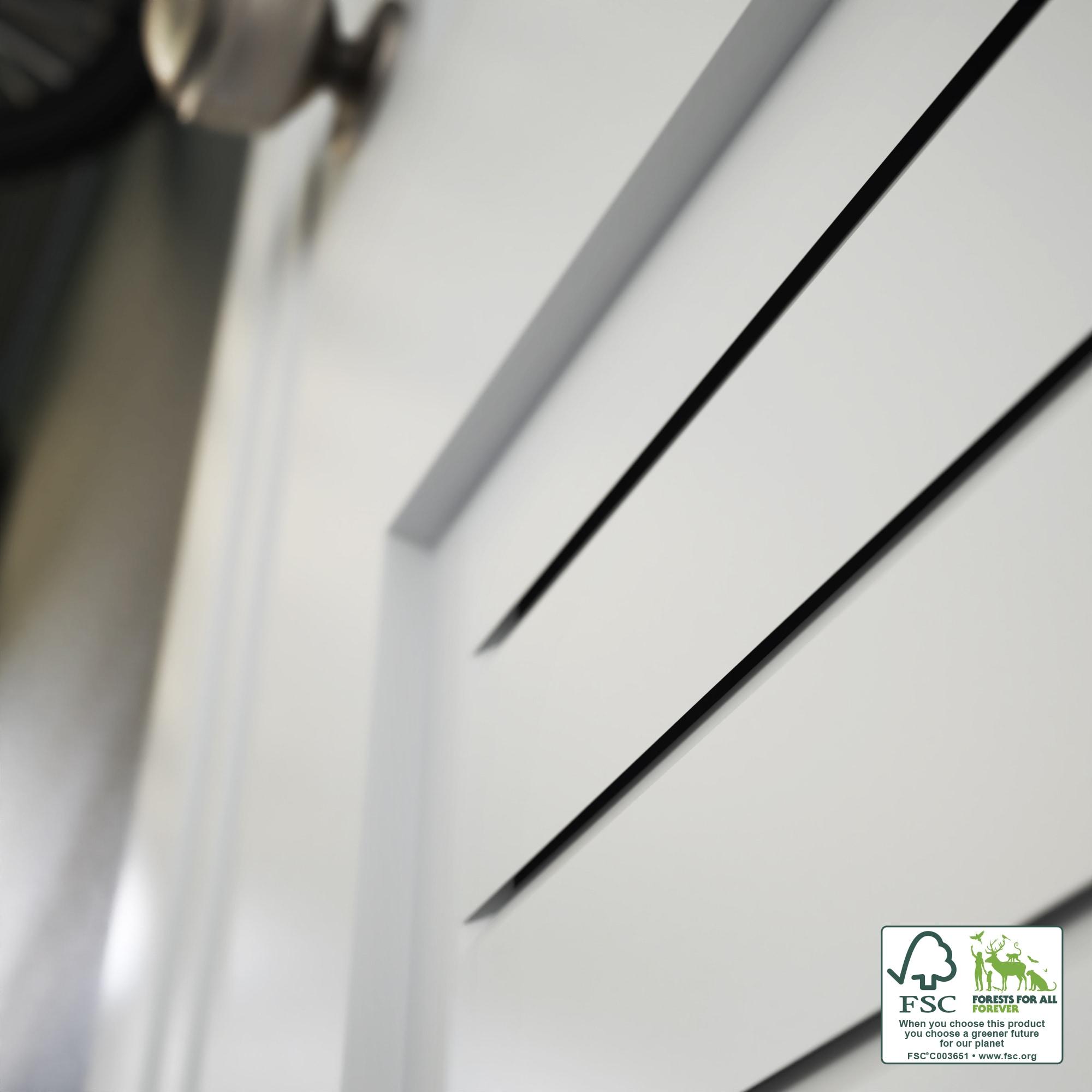 EightDoors 80-in 2-Panel Louvered Wood Primed Shaker Slab Door