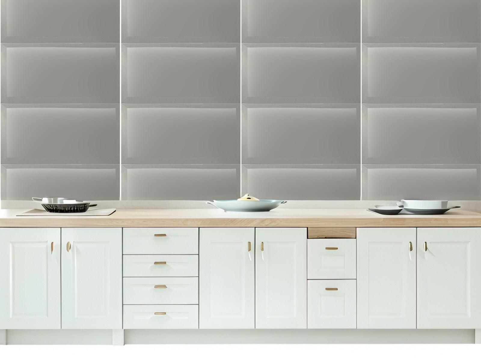 Abolos Frosted Elegance 8 in. x 16 in. Diamond Grade Glass Beveled Large Format Subway Decorative Kitchen & Bathroom Wall Tile