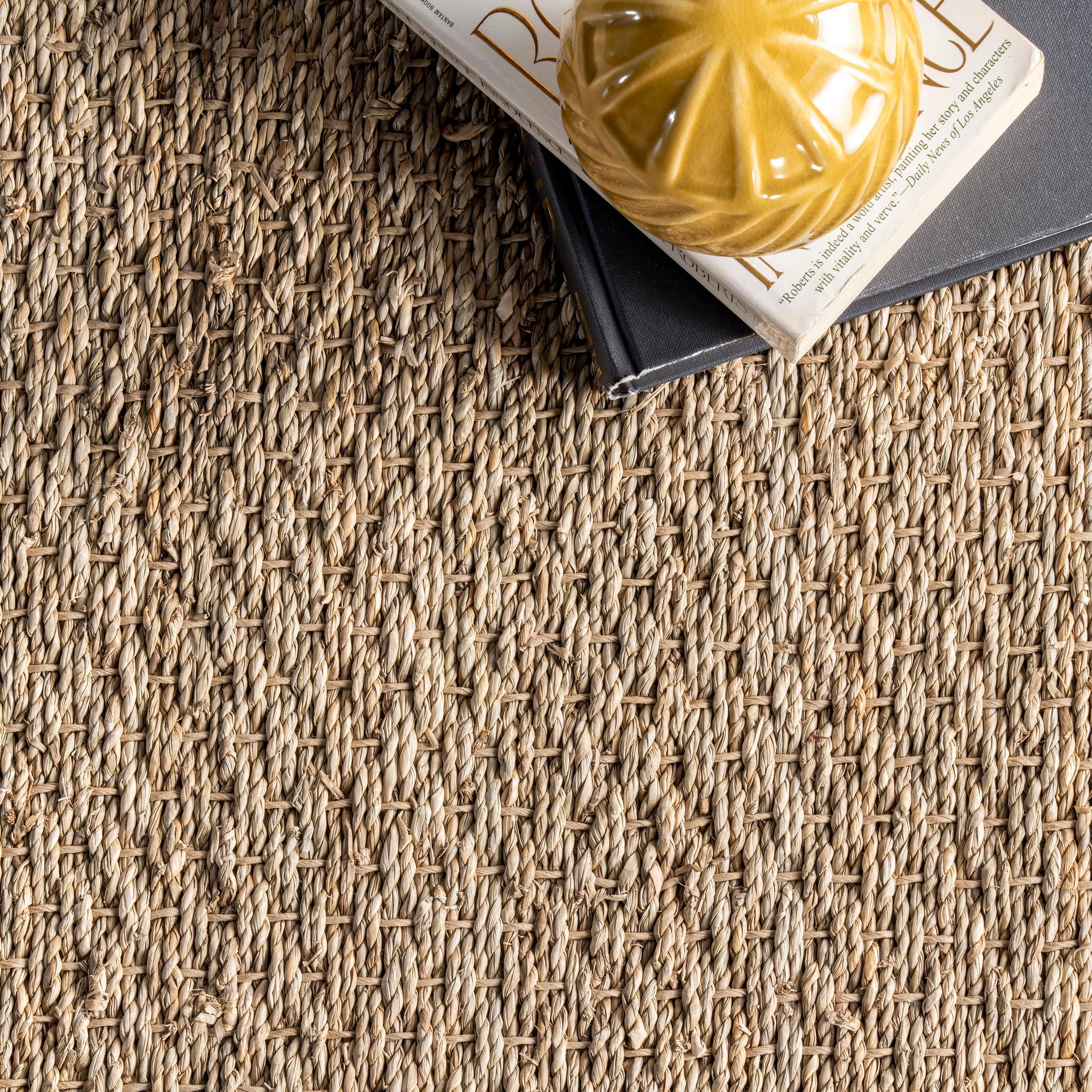 nuLOOM Elijah Farmhouse Seagrass Area Rug, 9' x 12', Black