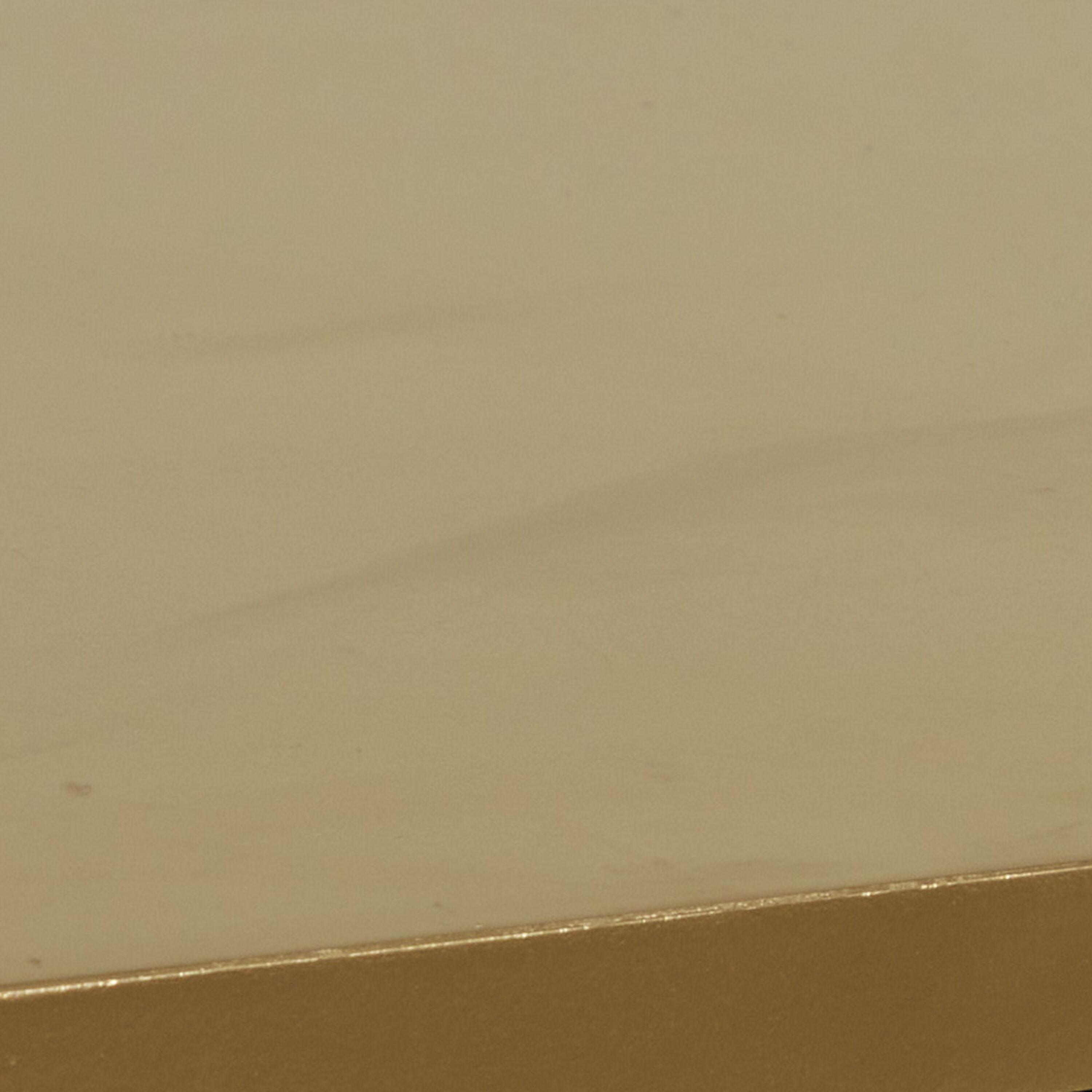 DecMode 32" x 32" Gold Wood 3 Drawer Cabinet with Mirrored Front, 1-Piece