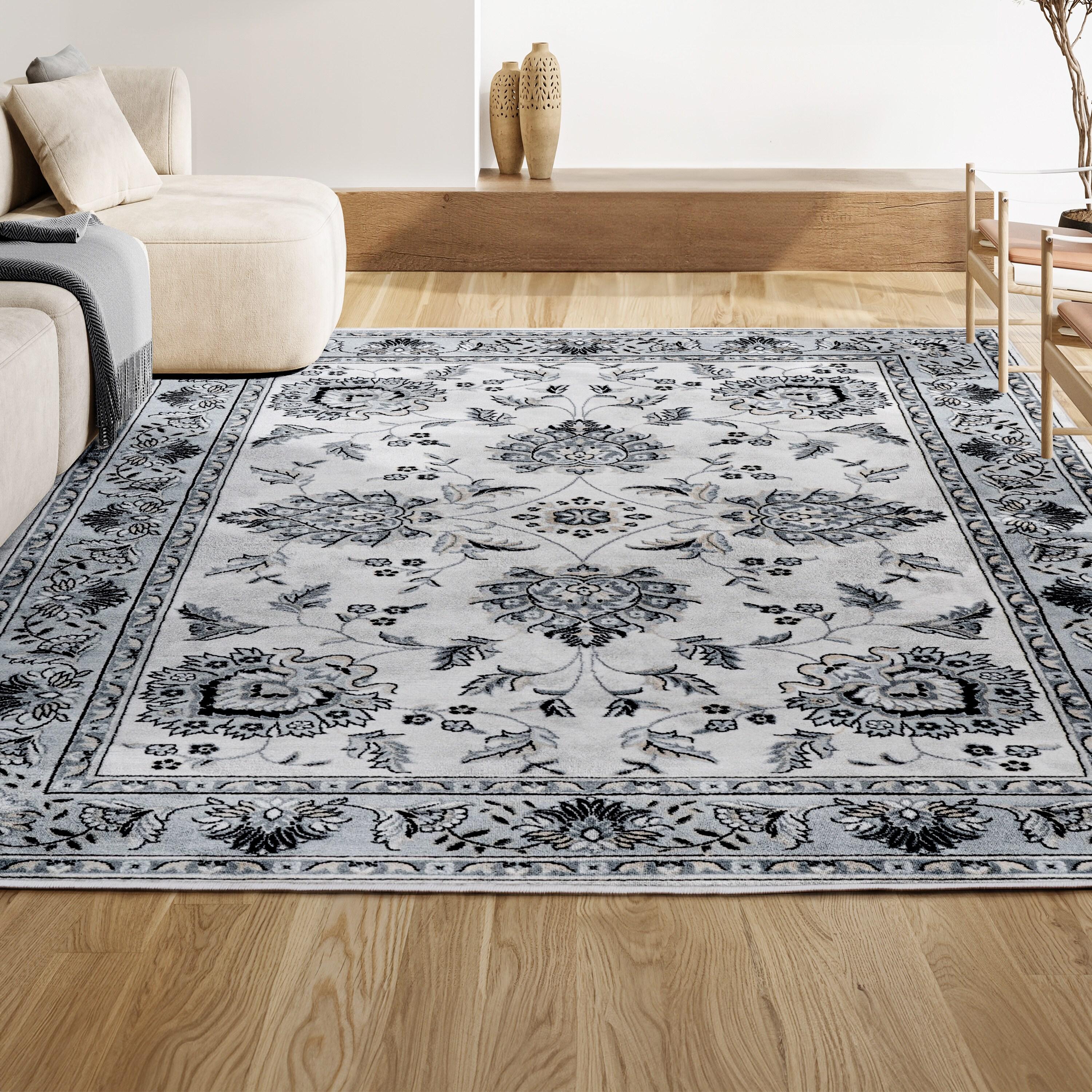 3'x 5' Cherie French Cottage Area Rug, Cream/Light Gray - JONATHAN Y