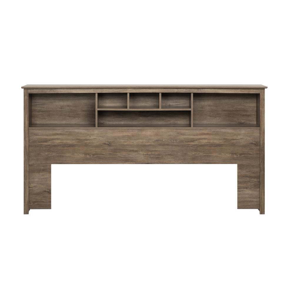 King Bookcase Headboard Drifted Gray - Prepac