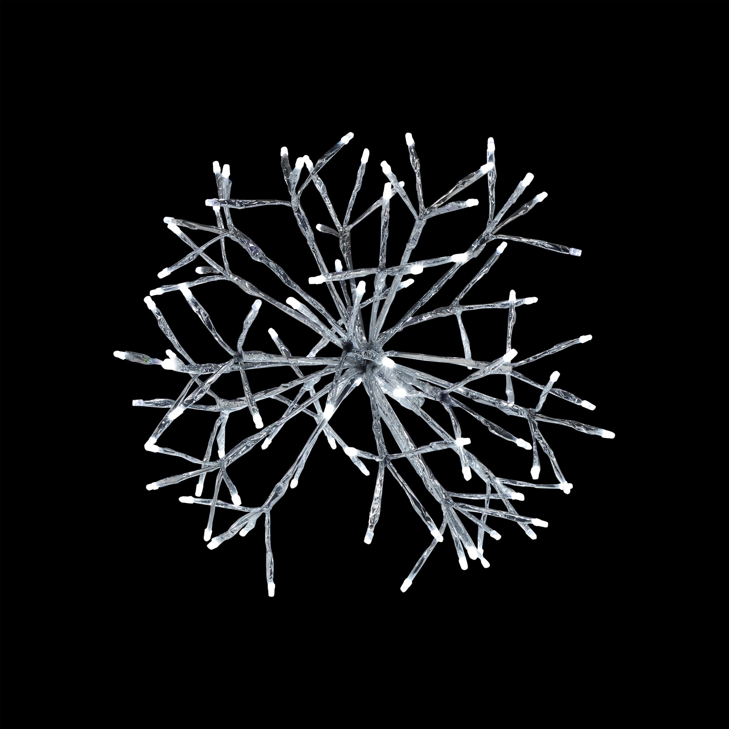 Alpine Corporation 16" Light-Up Hanging Snowflake Holiday Ornament, White