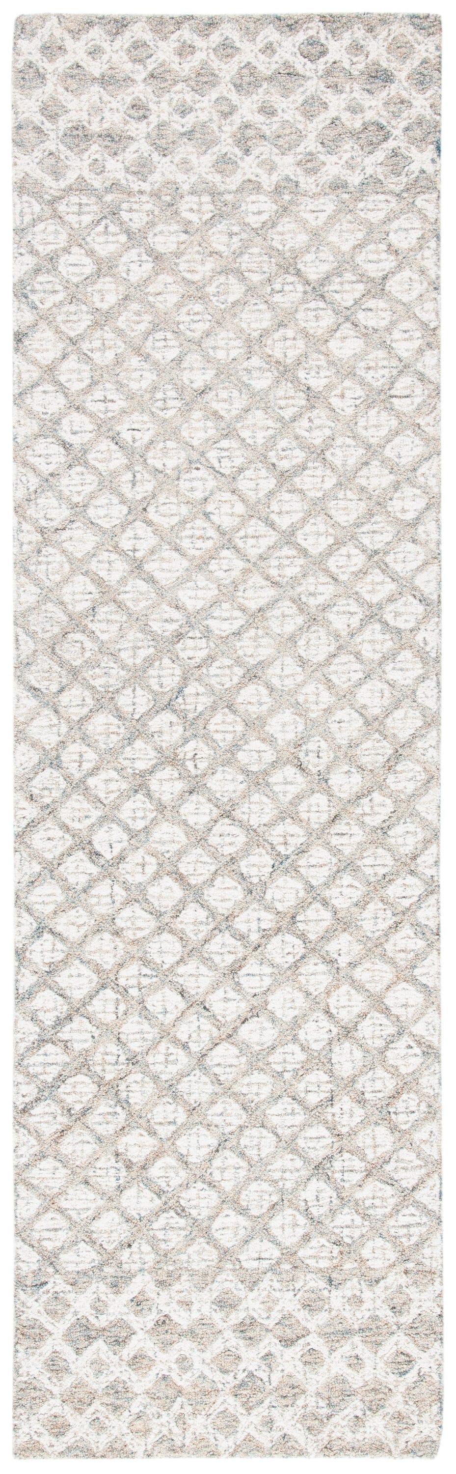SAFAVIEH Abstract Ryder Abstract Wool Runner Rug, Ivory/Grey, 2'3" x 6'
