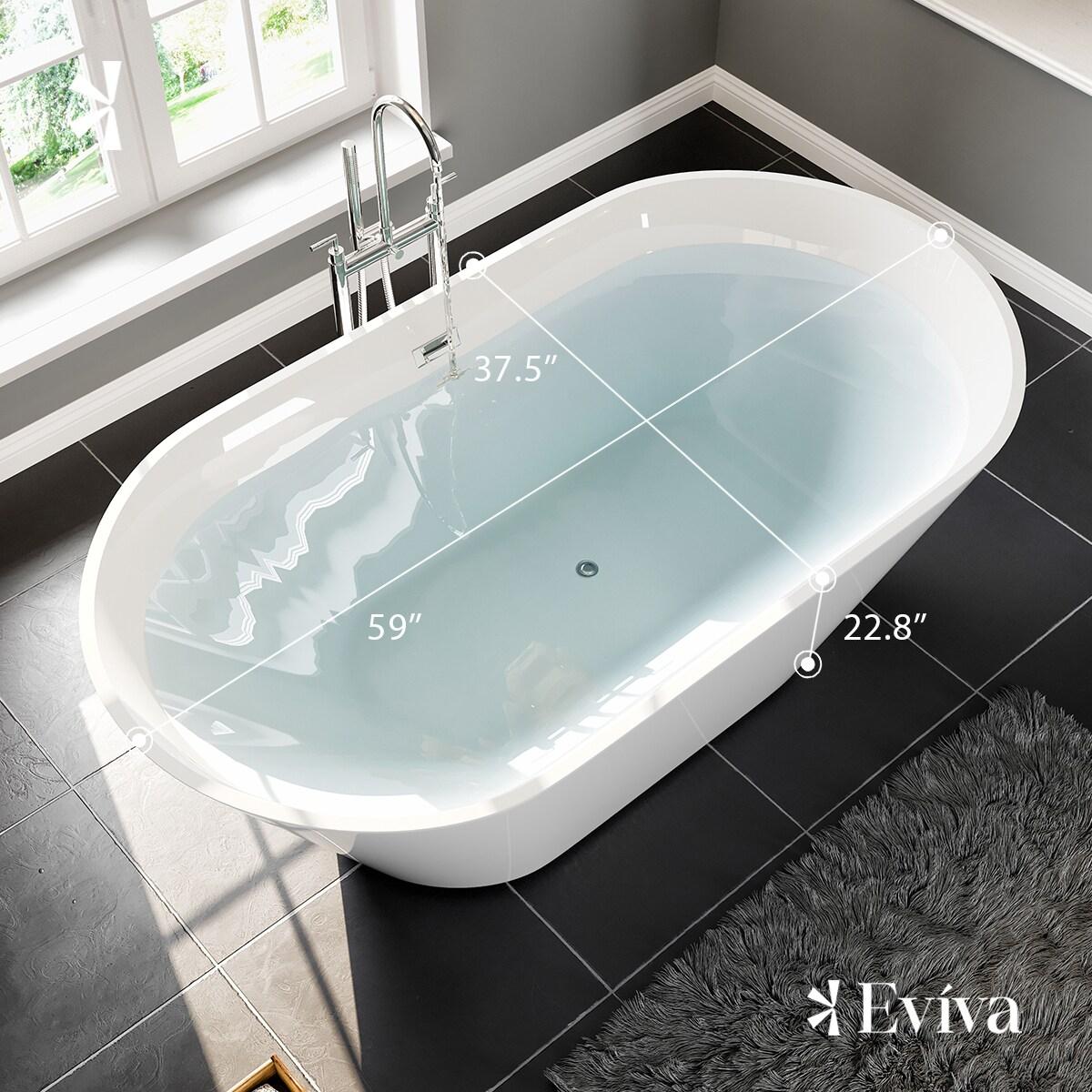 Aries 59'' x 32'' Freestanding Soaking Acrylic Bathtub
