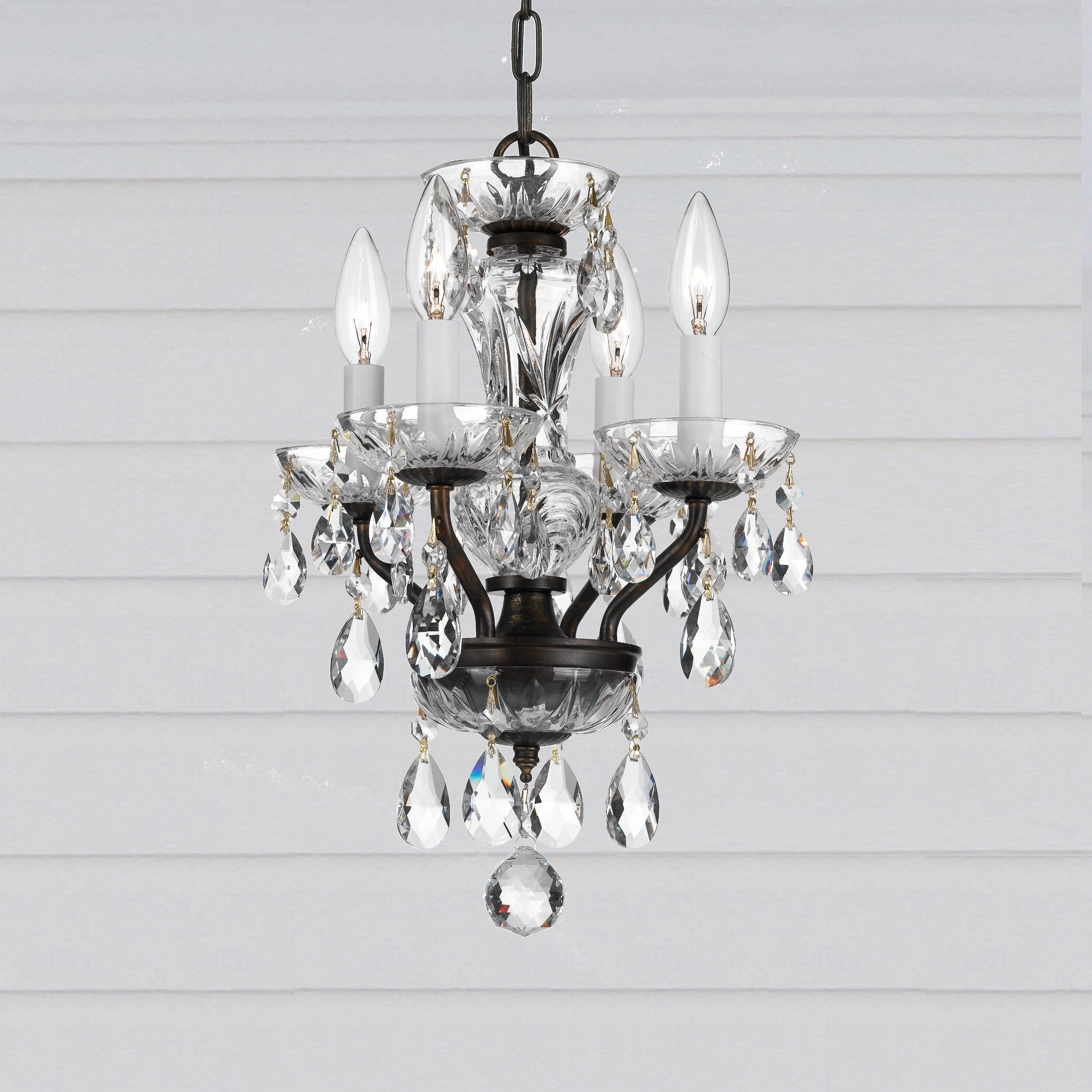 Crystorama Lighting - Traditional Crystal - 15 Inch 4 Light Chandelier-Swarovski