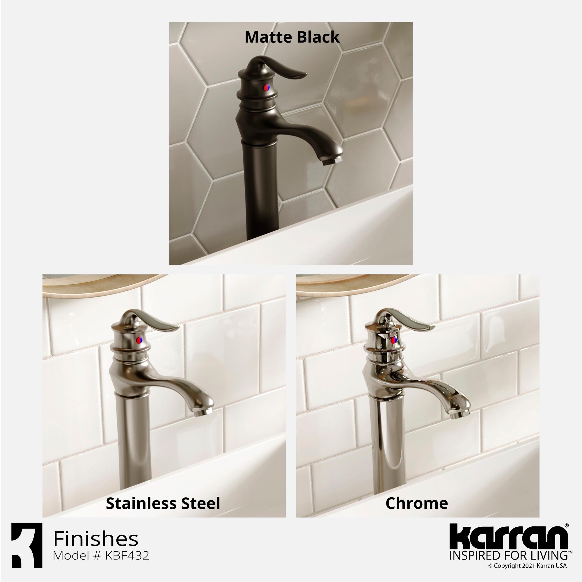 Karran Dartford Single Handle Single Hole Vessel Bathroom Faucet With Matching Pop-up Drain