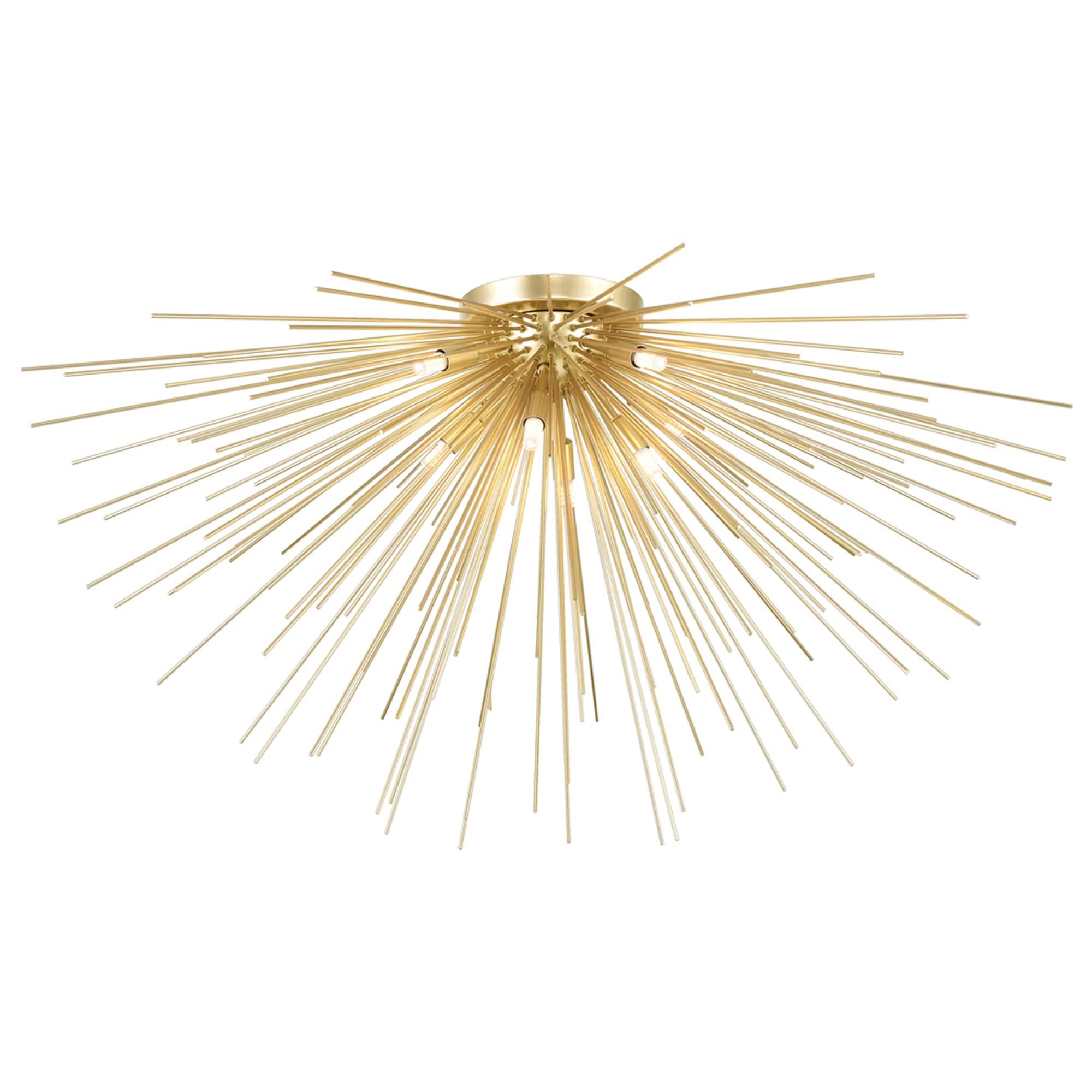 Savannah Starburst Gold Leaf 8-Light LED Flush Mount