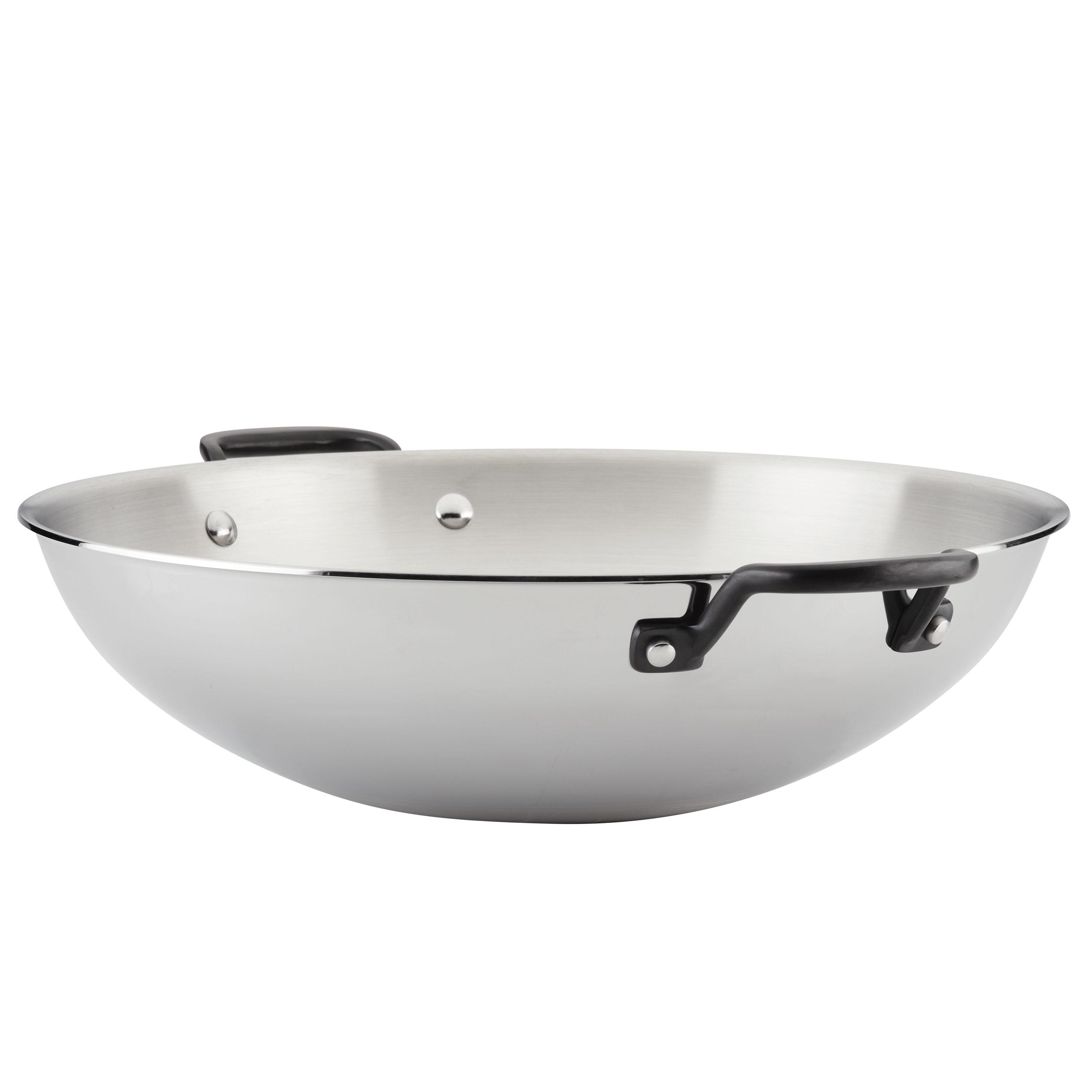 KitchenAid® 5-Ply CladPolished Stainless Steel Induction Wok, 15-Inch