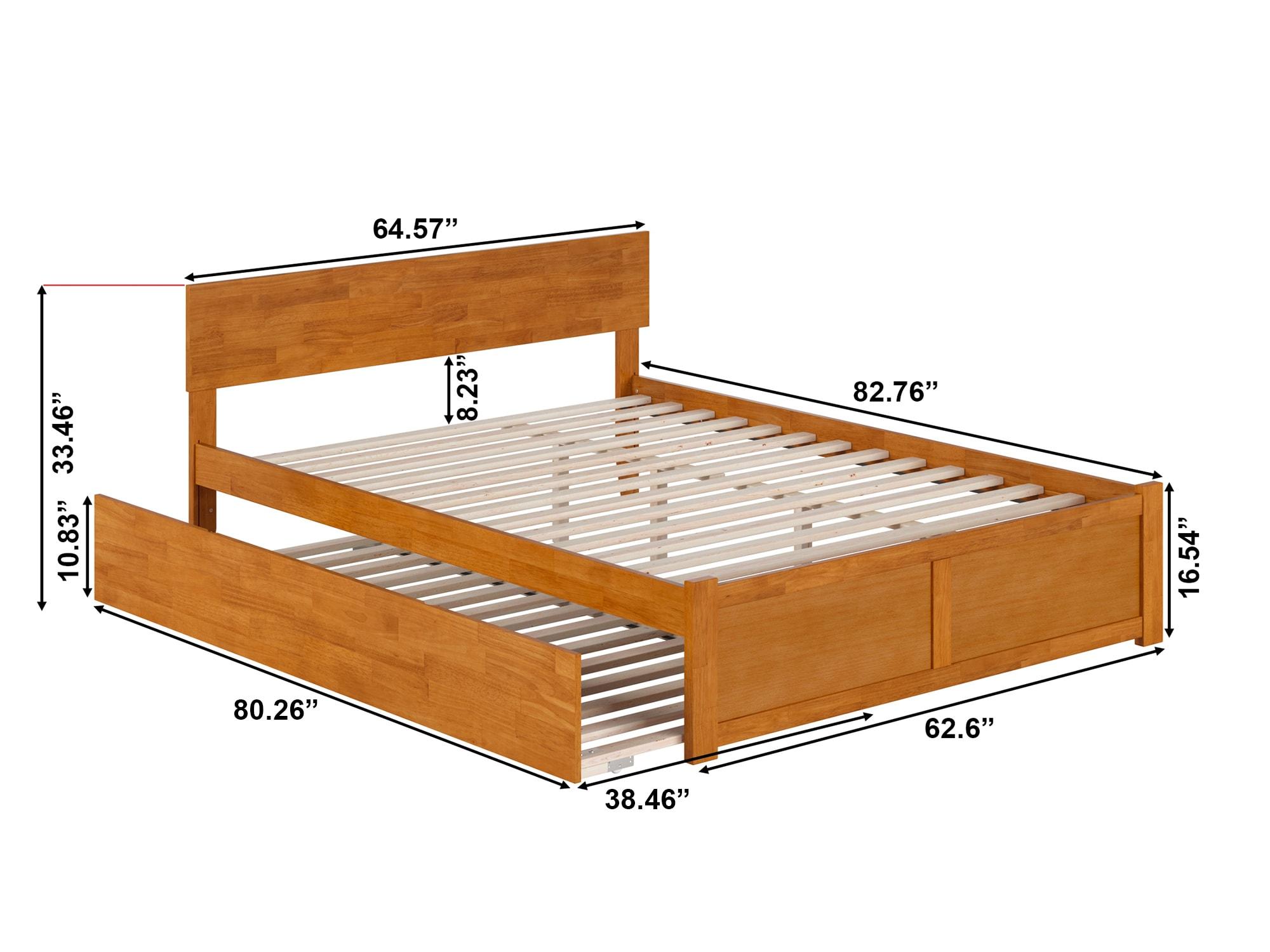 AFI Furnishings Orlando Solid Wood Platform Bed with Panel Footboard & Trundle