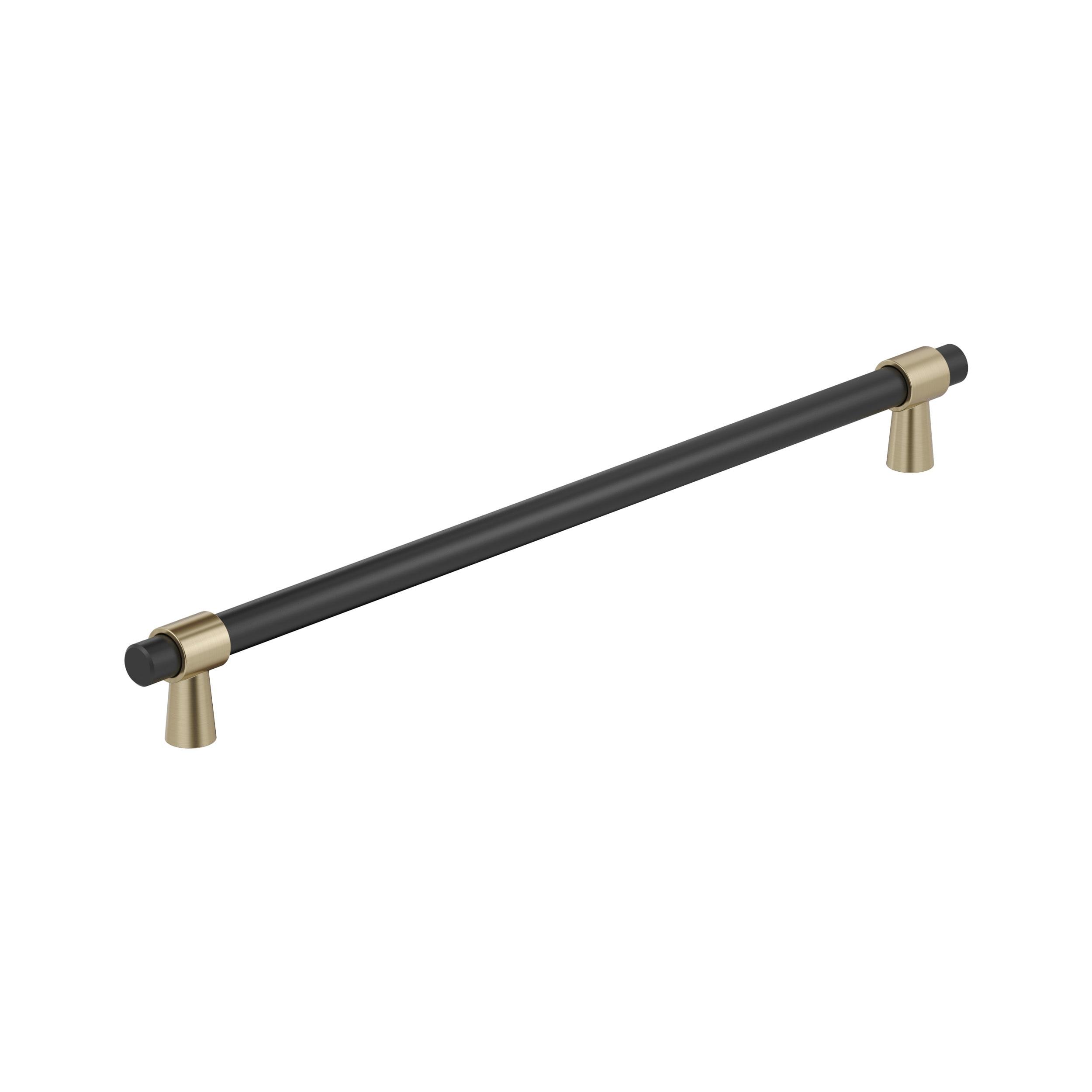 Amerock Mergence 18 inch (457mm) Center-to-Center Matte Black/Golden Champagne Appliance Pull