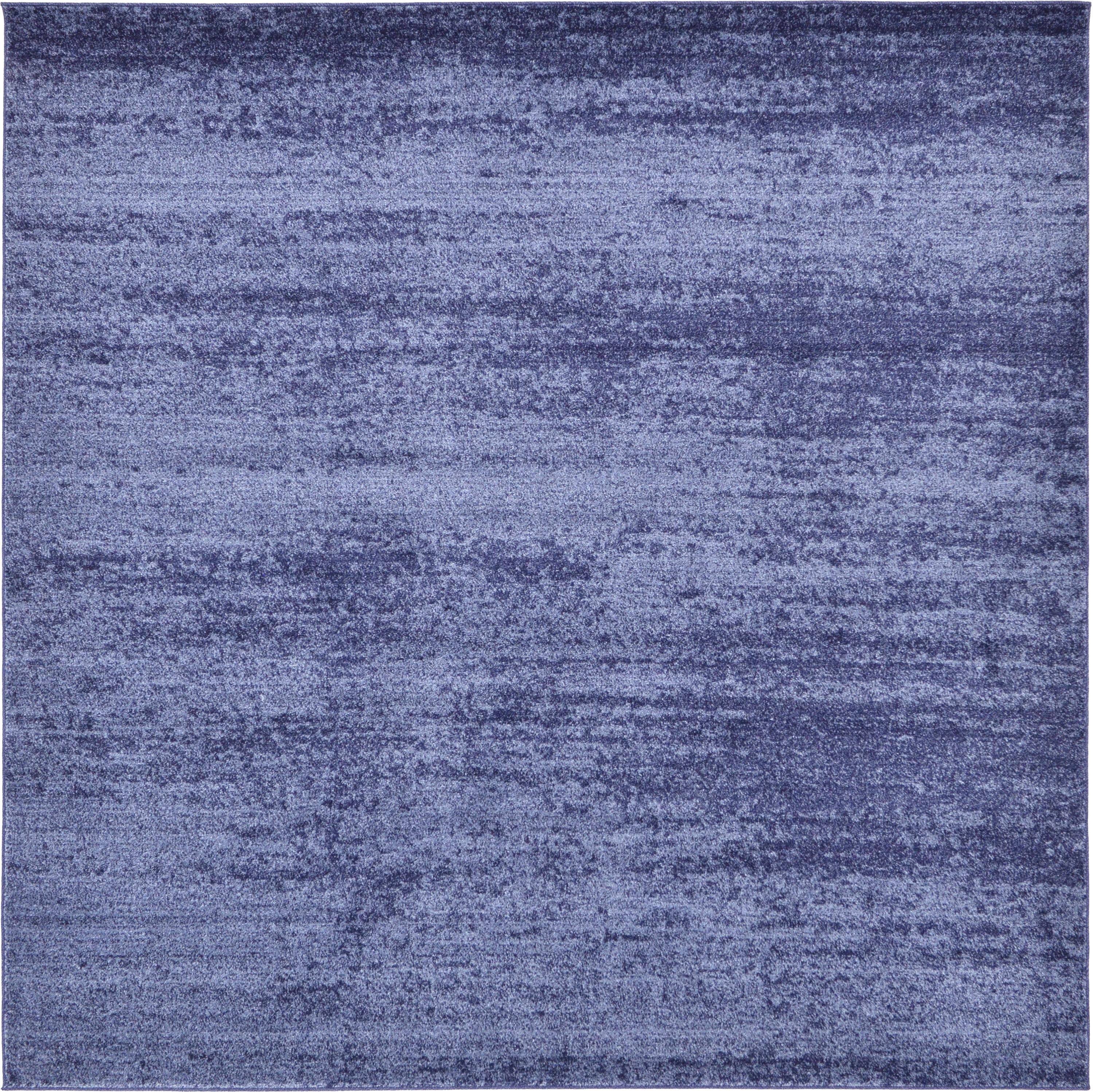 Unique Loom Del Mar Collection Area Rug - Lucille (7' 10" Square, Navy Blue/ Ivory)