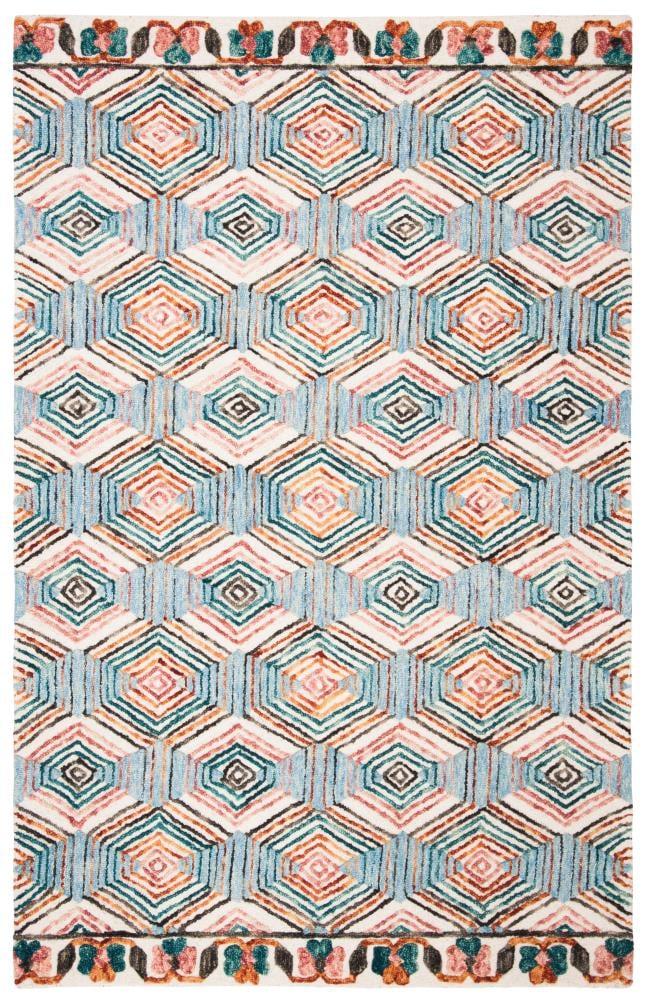Trace TRC522 Hand Tufted Area Rug - Ivory/Light Blue - 5'x8' - Safavieh.
