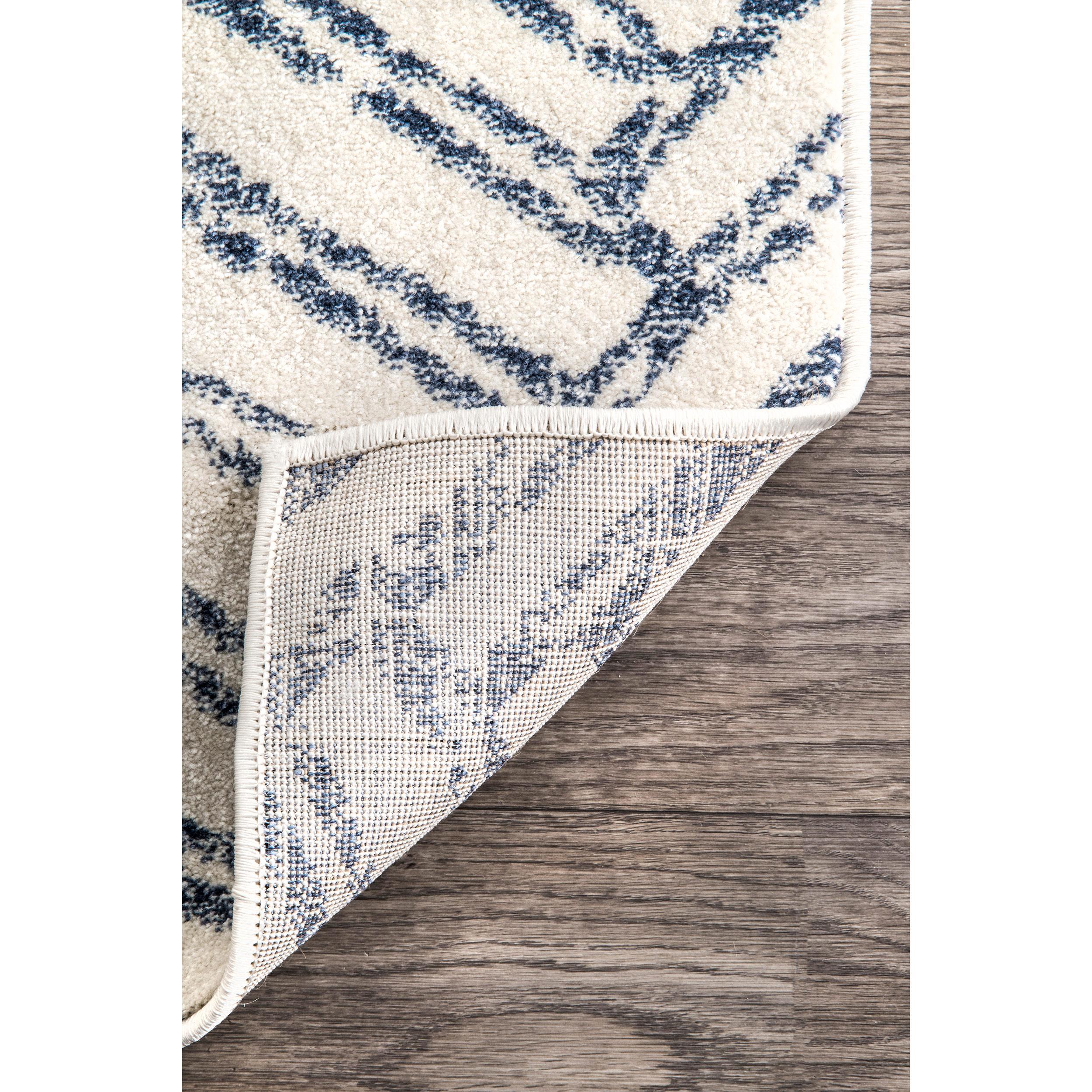 Nuloom Rosanne Chevron 2x8 Runner Indoor Area Rug for Living Room Bedroom Dining Room Entryway Hallway Kitchen, Blue/Ivory